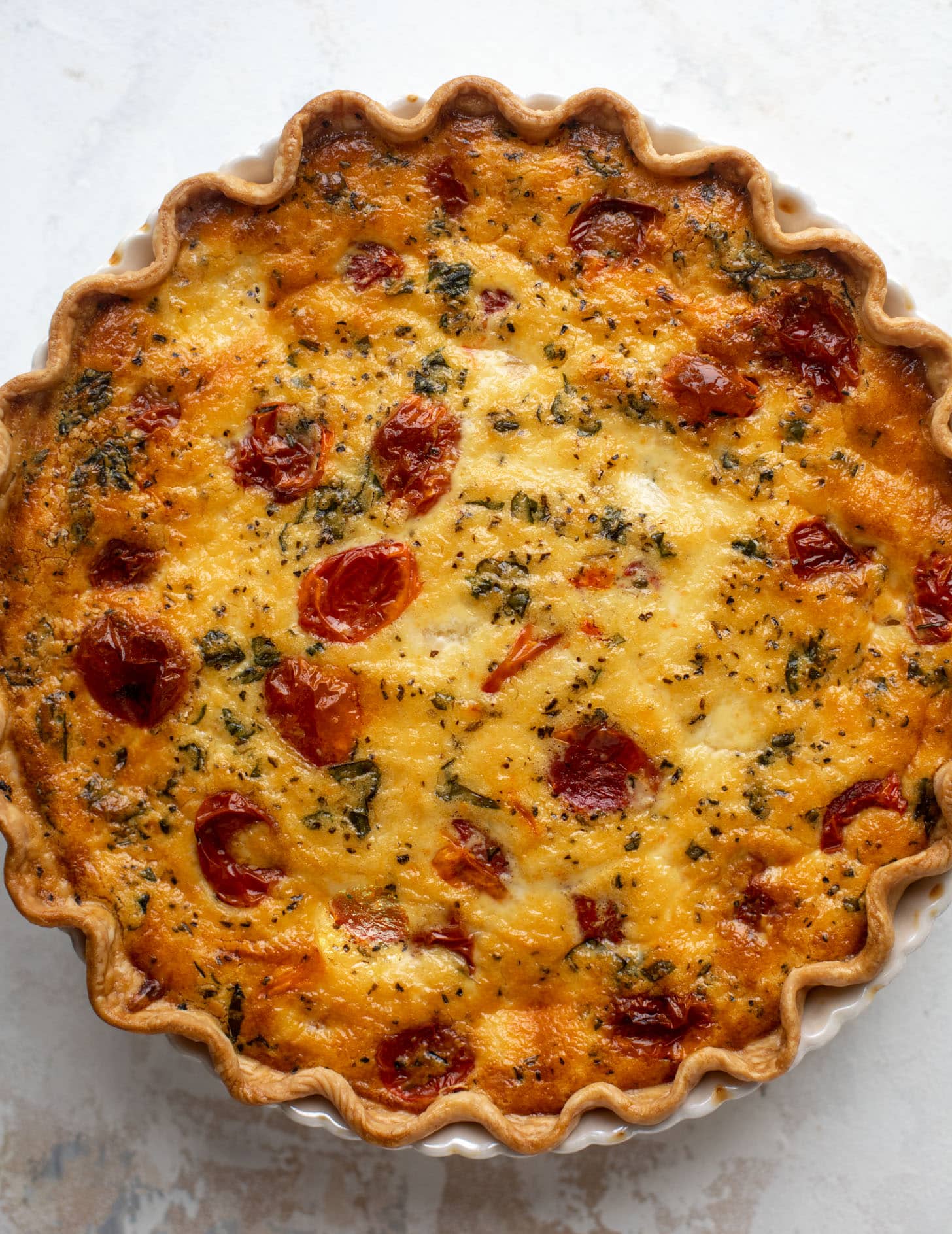christmas caprese quiche