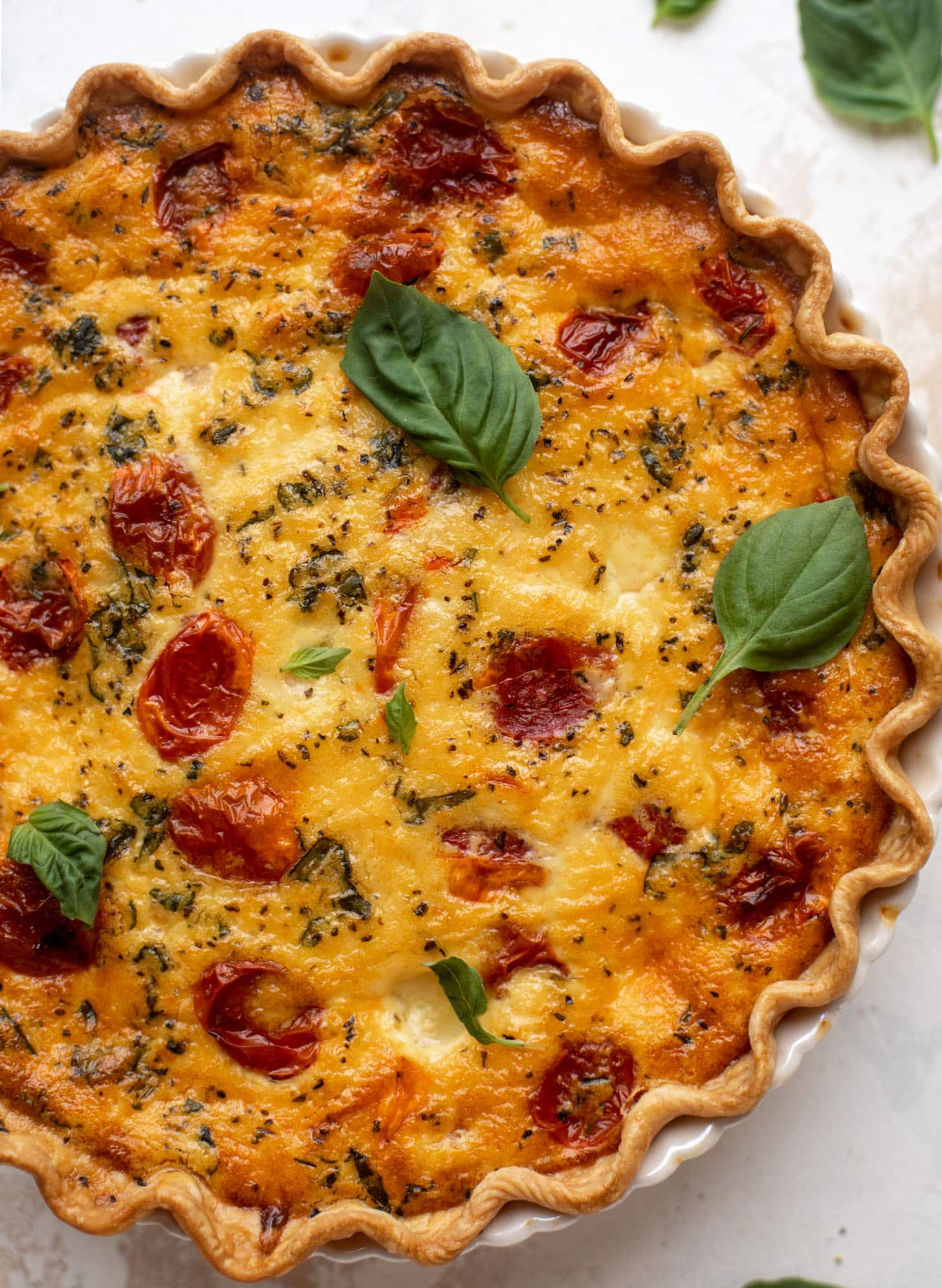 christmas caprese quiche