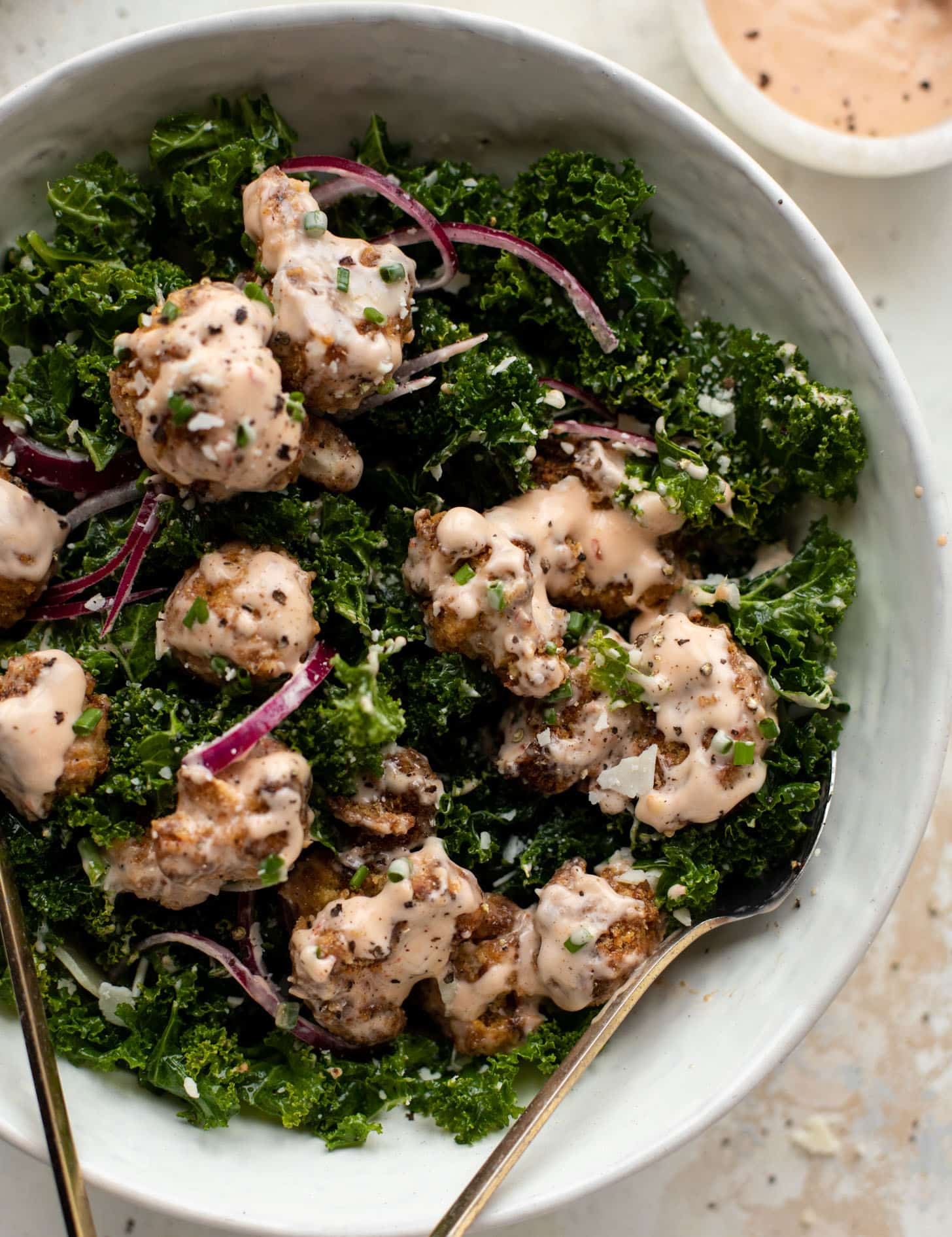 bang bang cauliflower kale salad