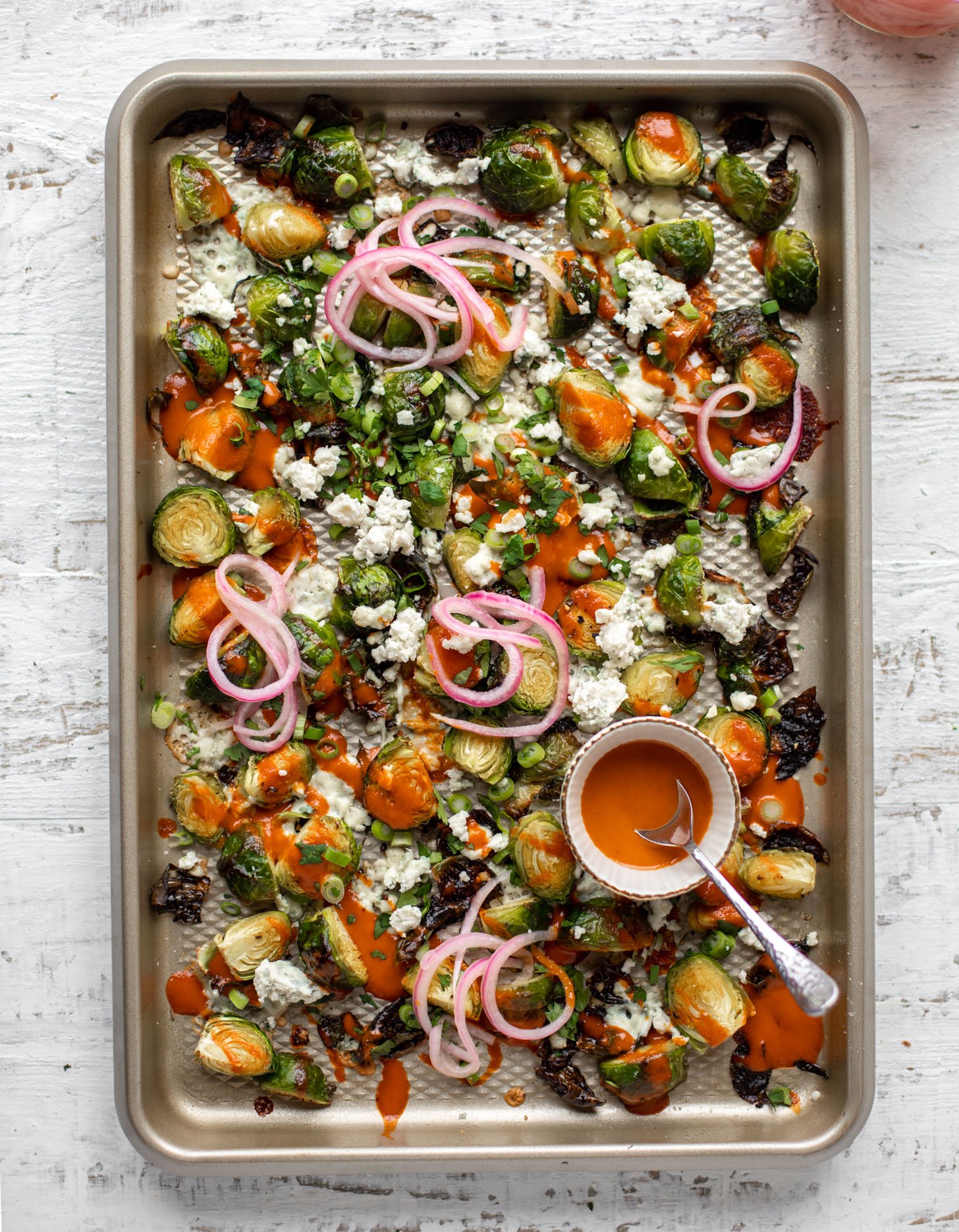 roasted buffalo wing brussels sprouts