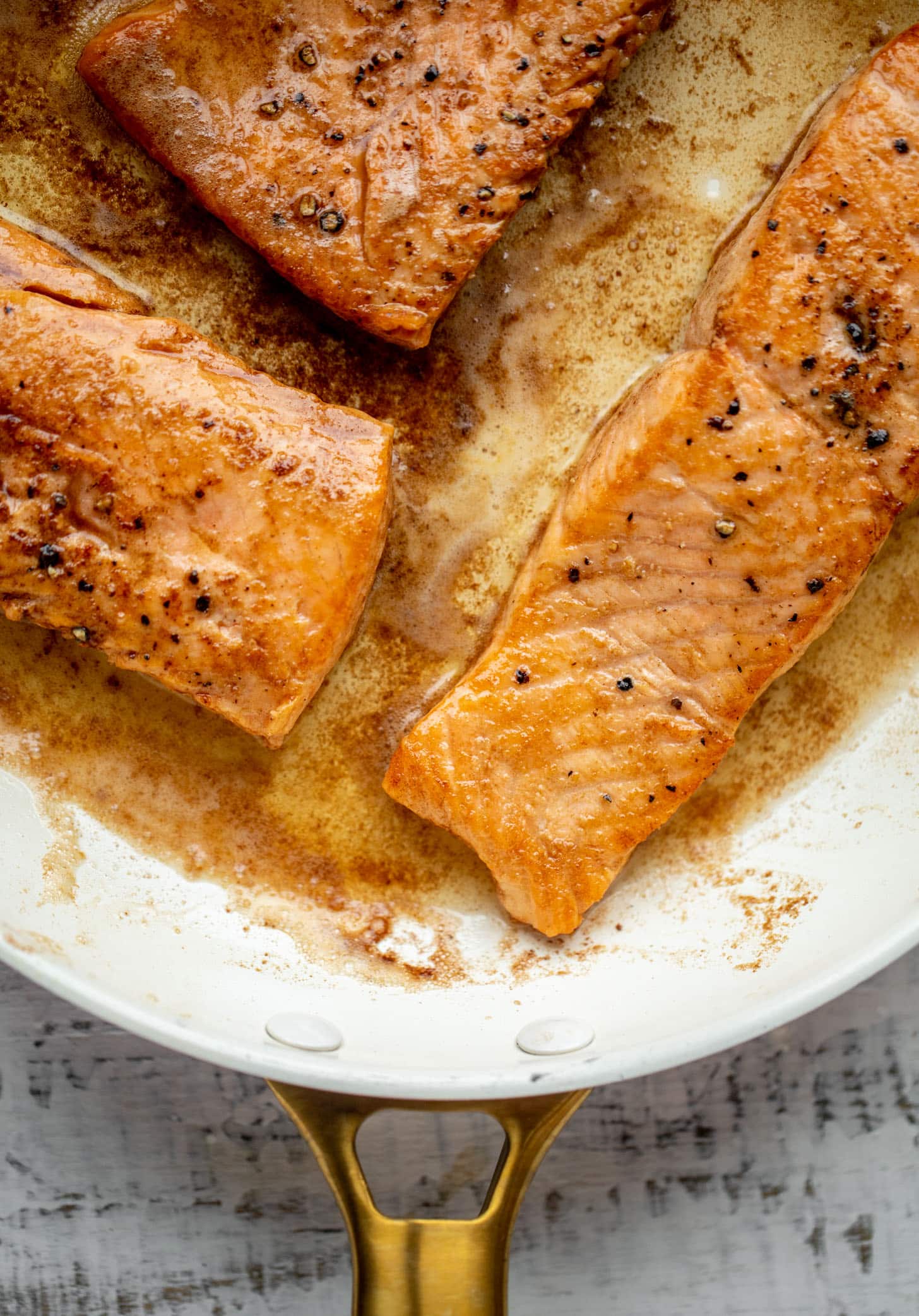 salmon cooked in brown butter