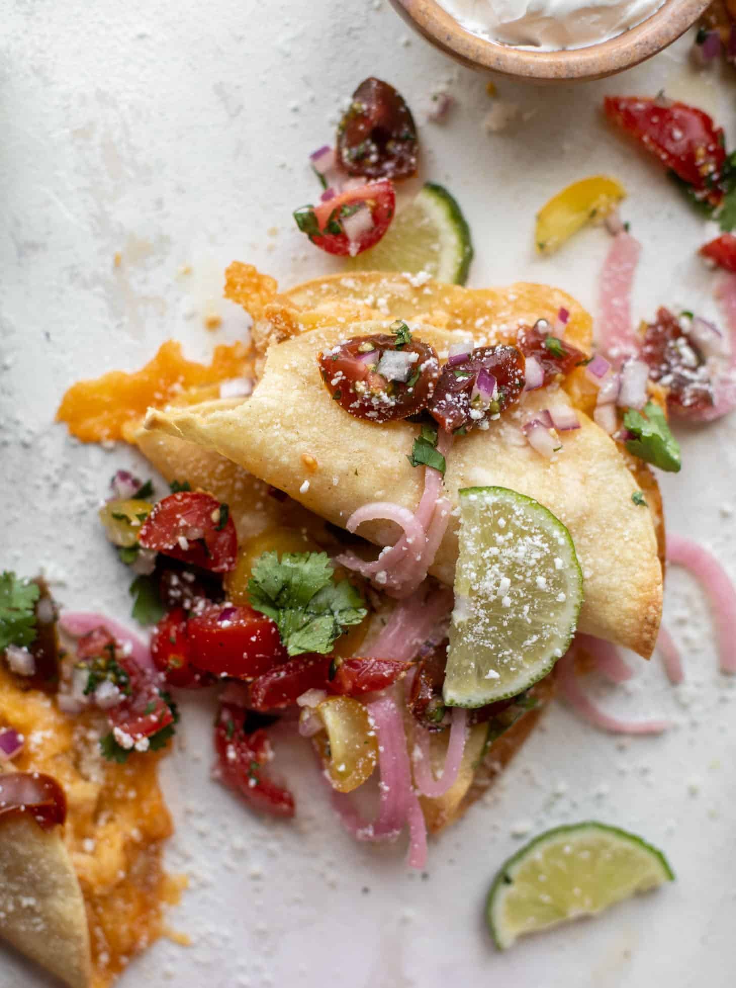 crispy baked salsa chicken tacos