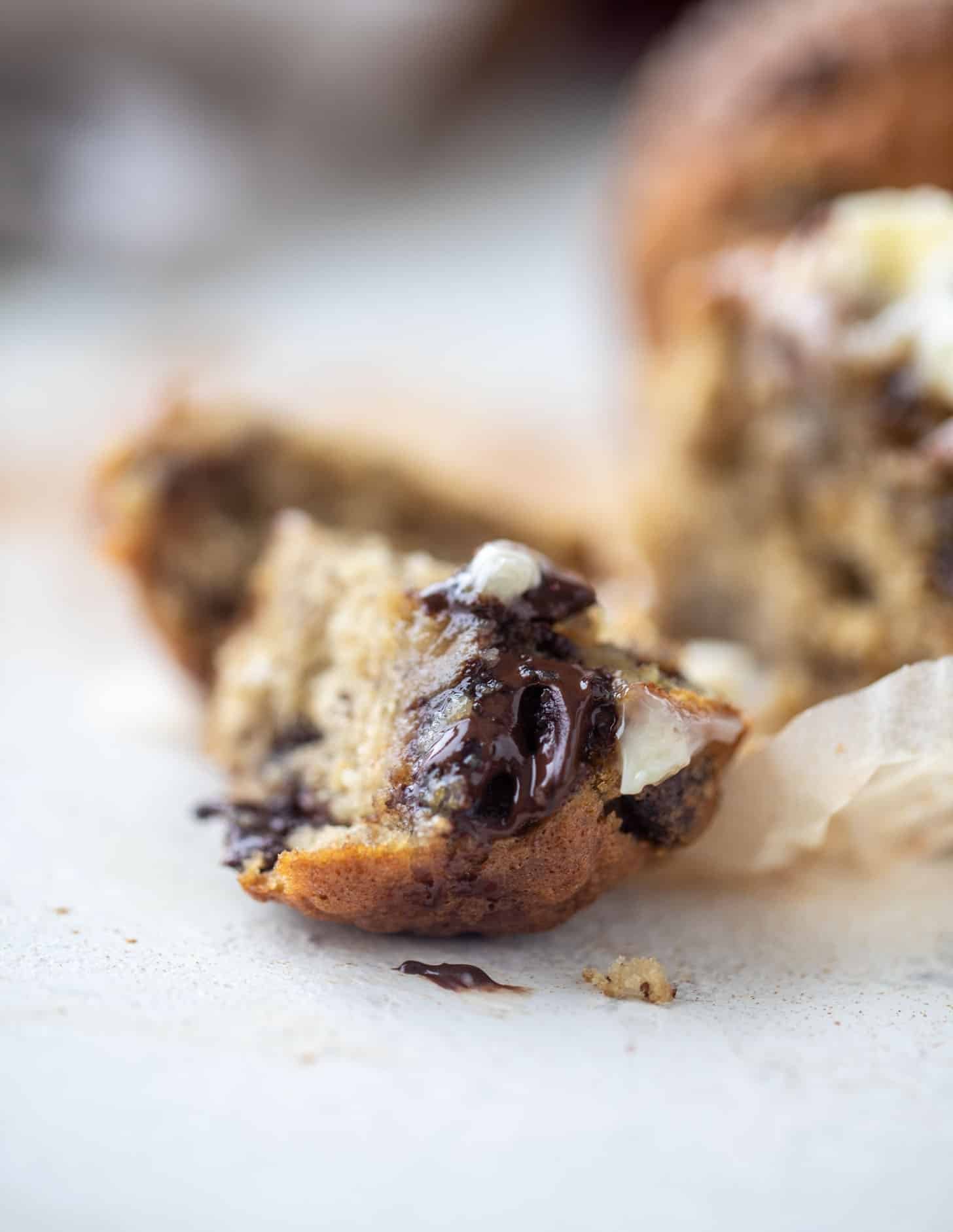 chocolate chip banana oat muffins