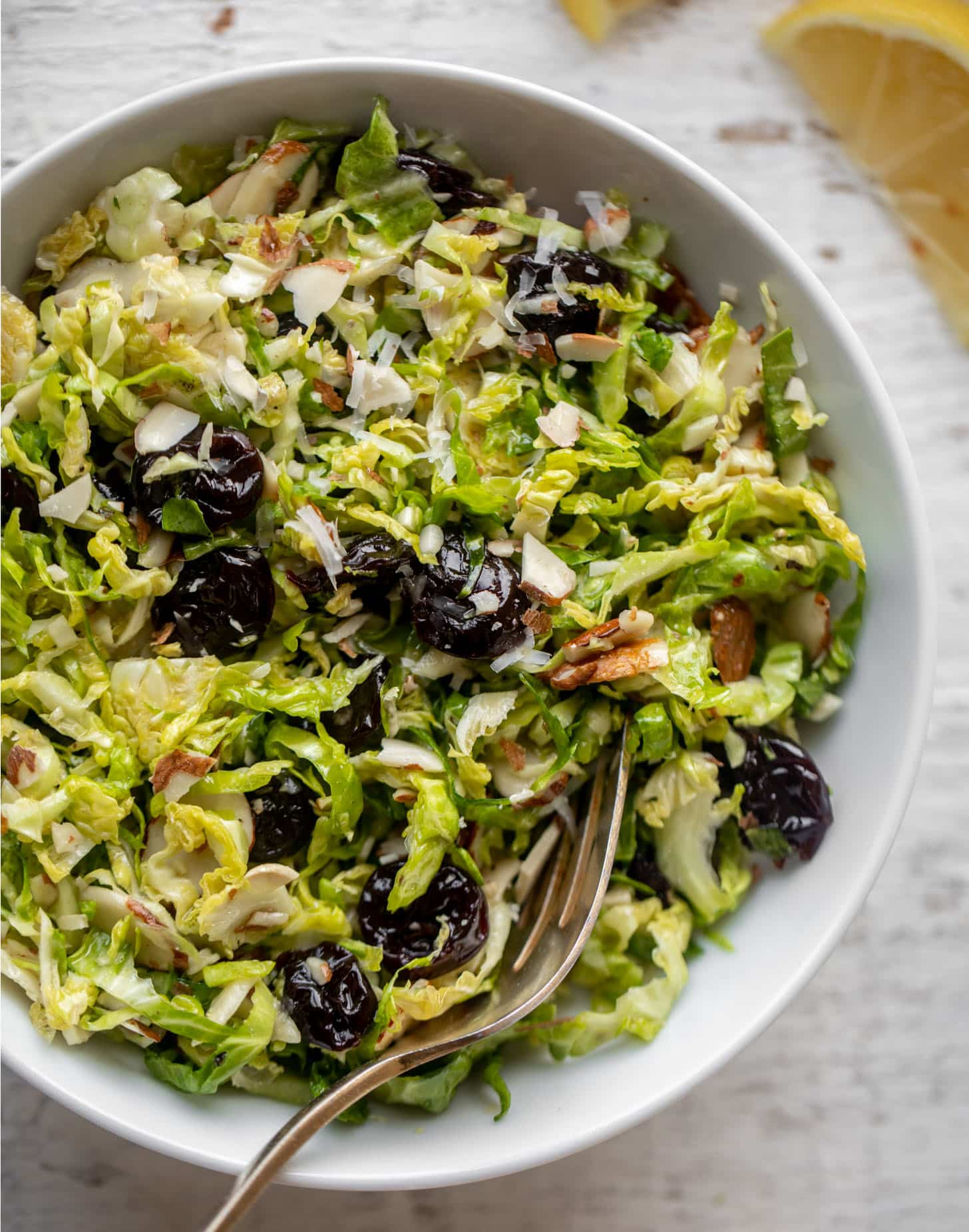 sweet and savory brussels sprouts slaw