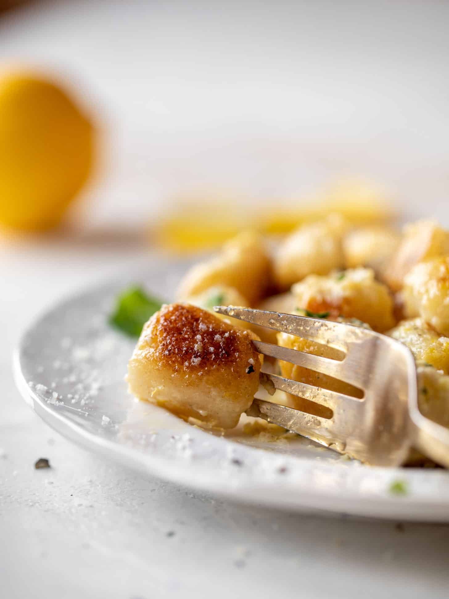 15 minute lemon parmesan cauliflower gnocchi