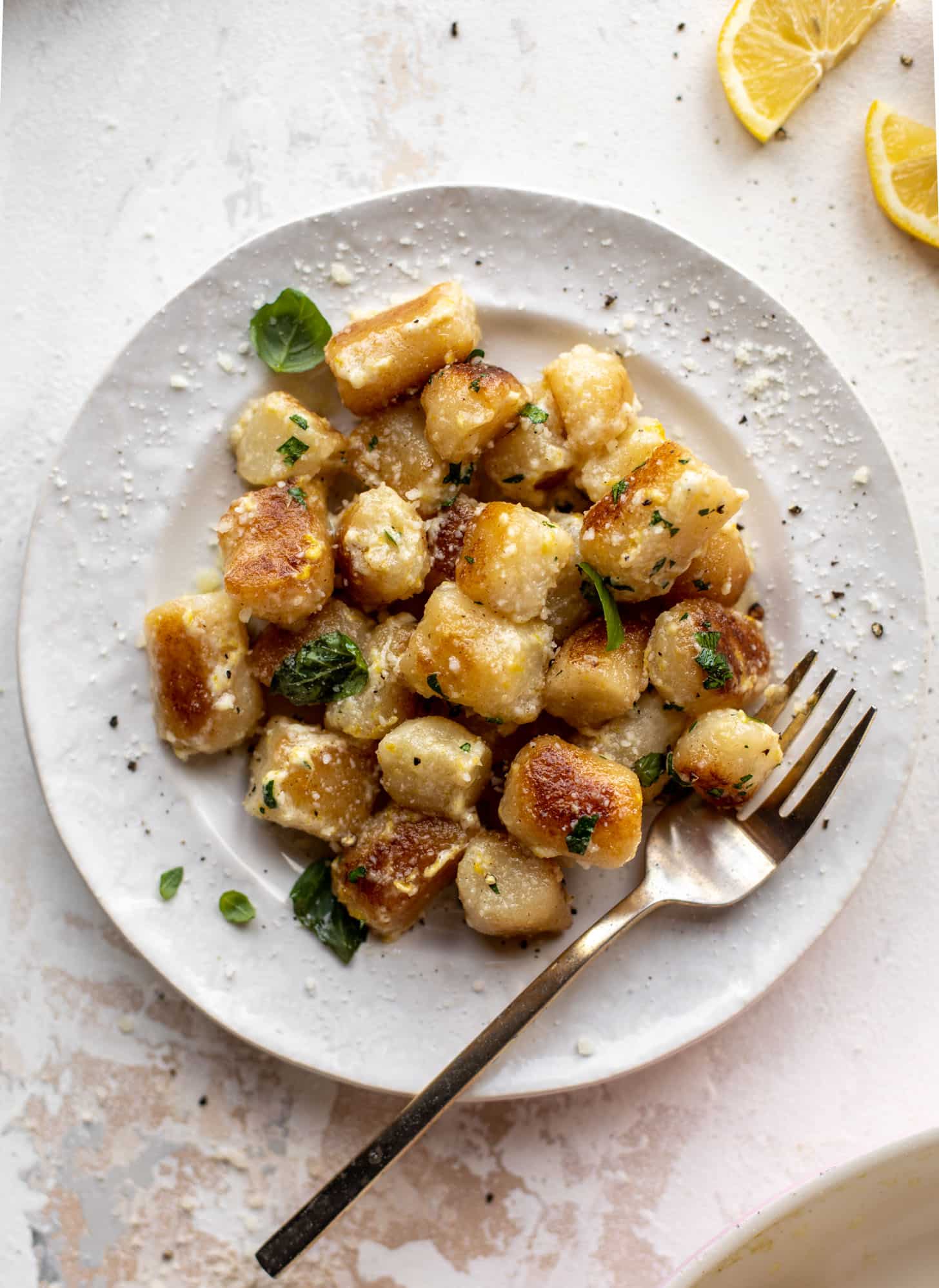 15 minute lemon parmesan cauliflower gnocchi