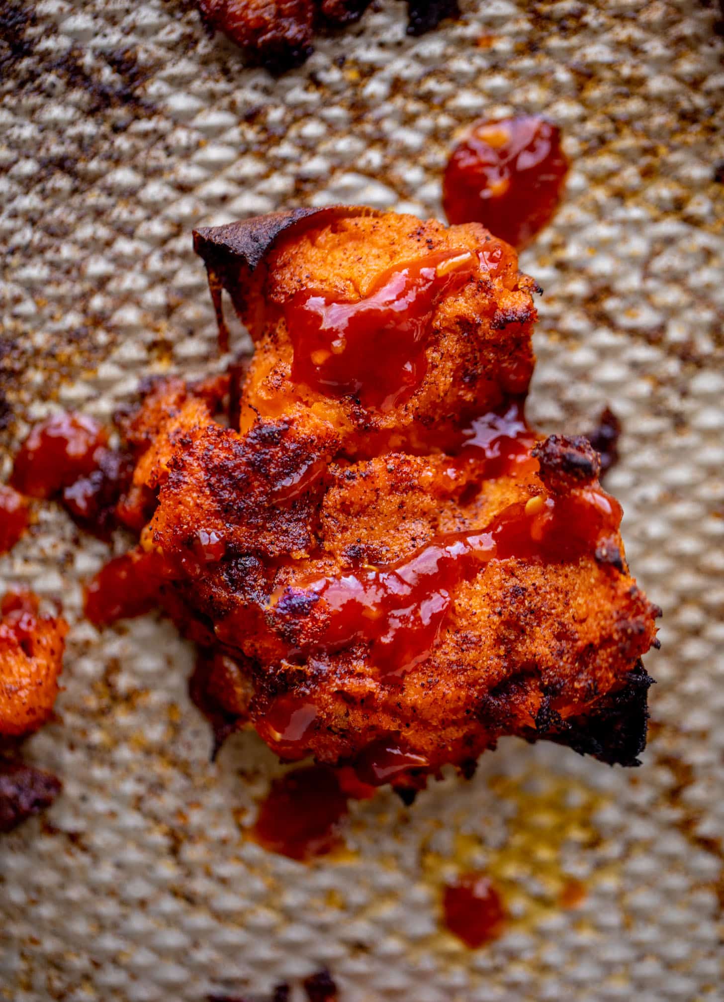 crispy smashed chili sweet potatoes