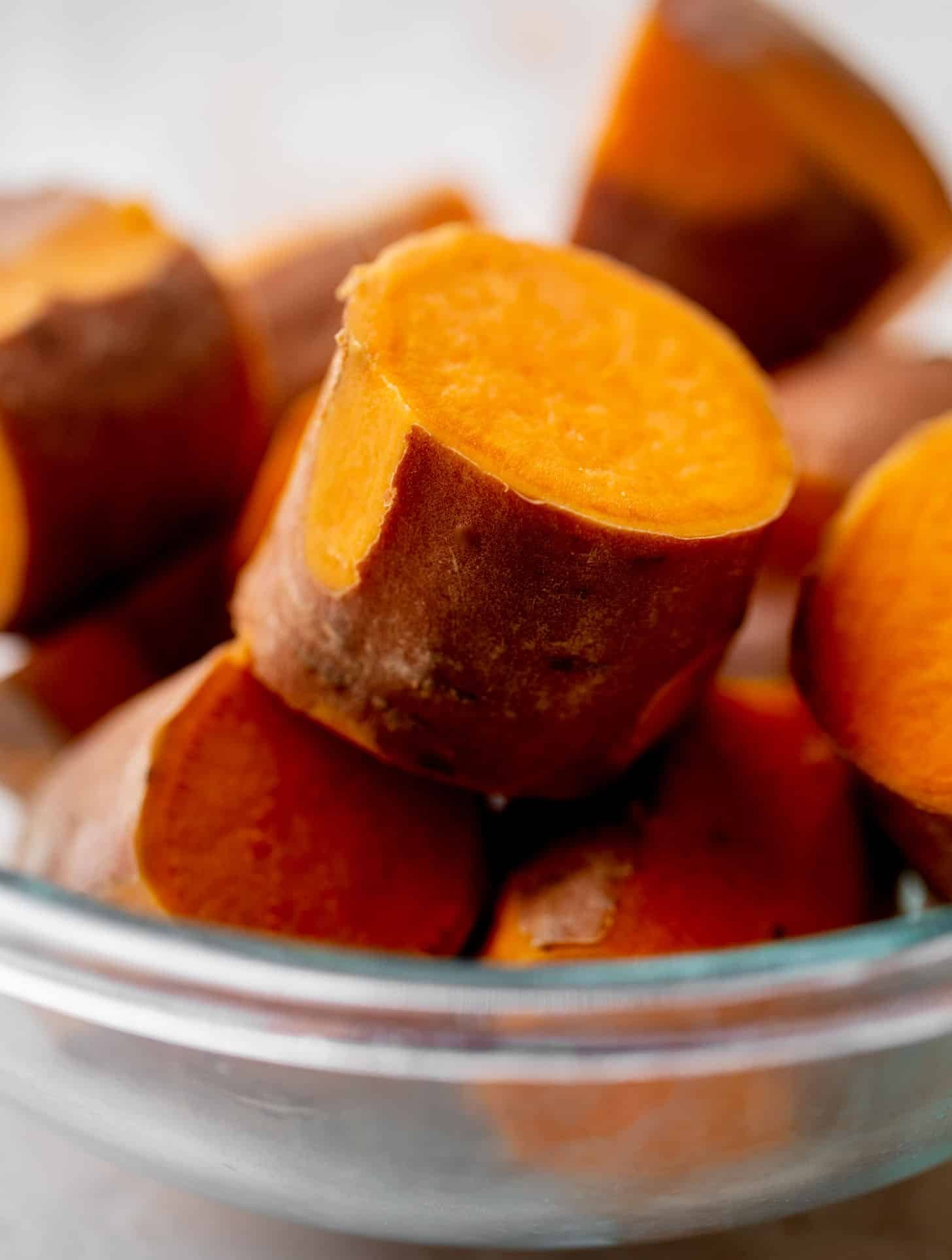 par boiled sweet potatoes