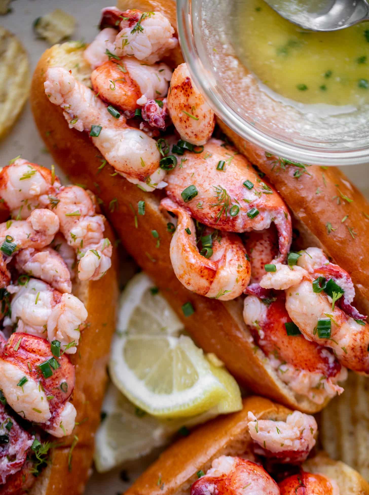 warm and buttery lobster rolls