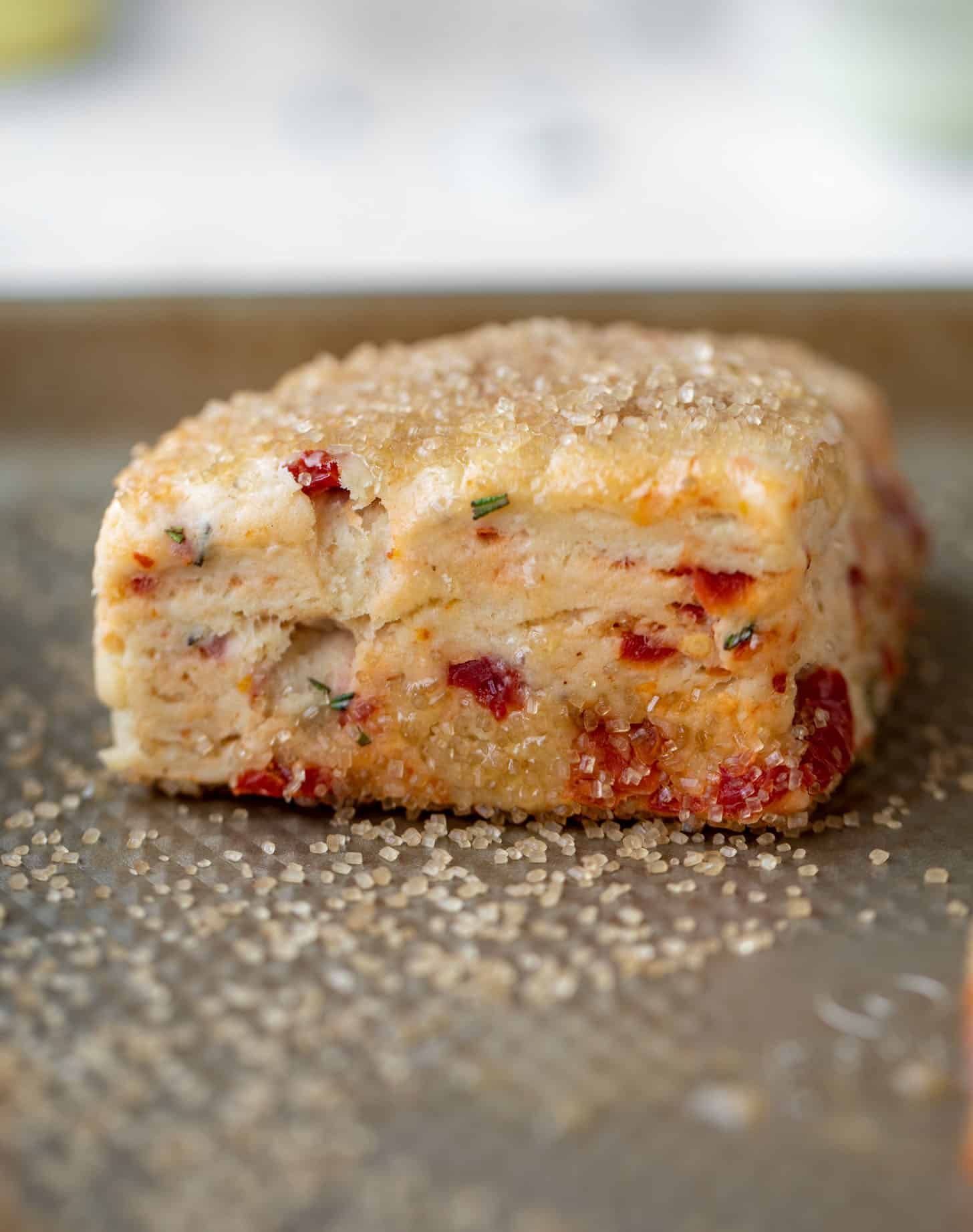 sun dried tomato scone ready for baking