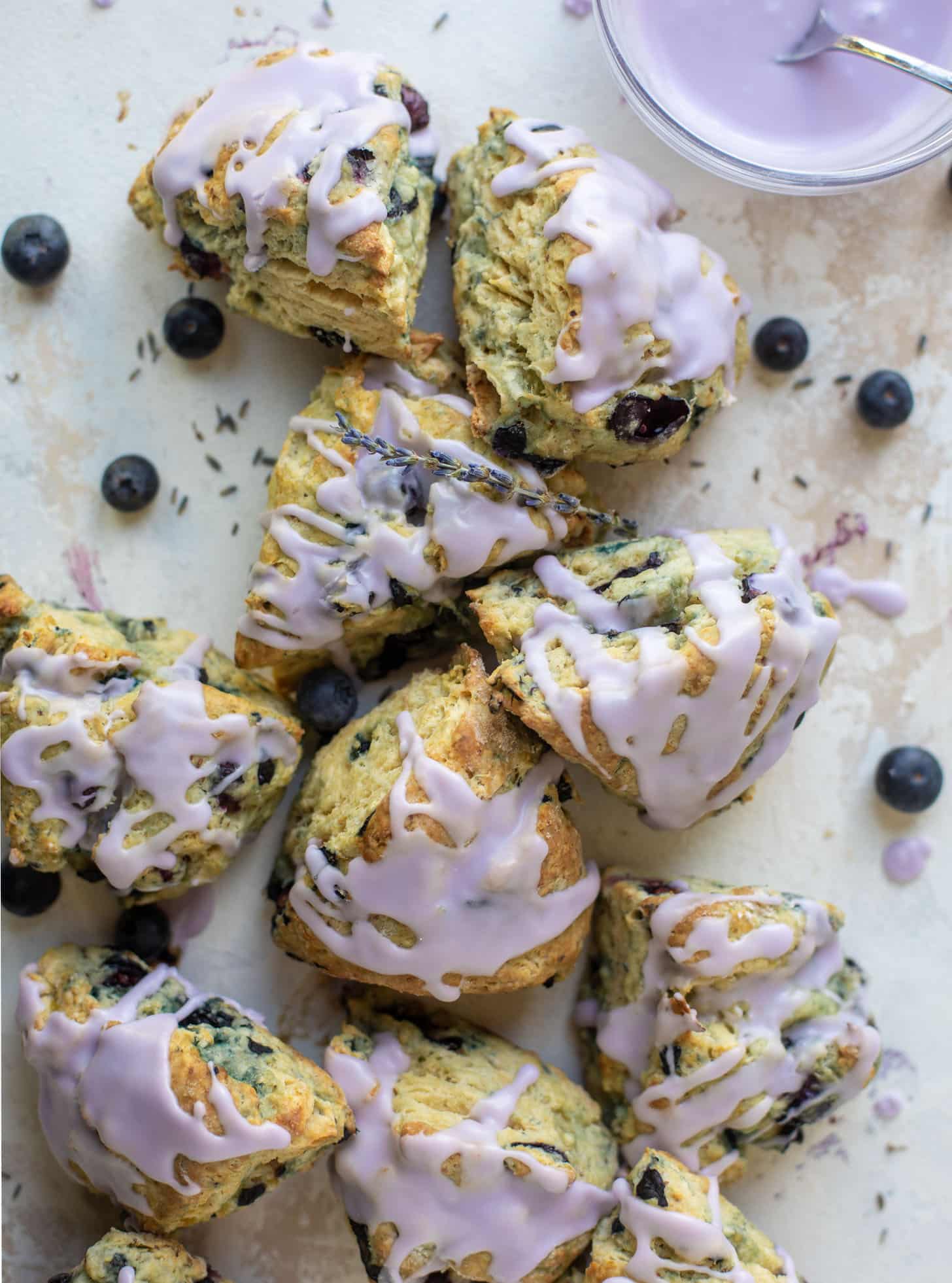 lavender glazed blueberry scones