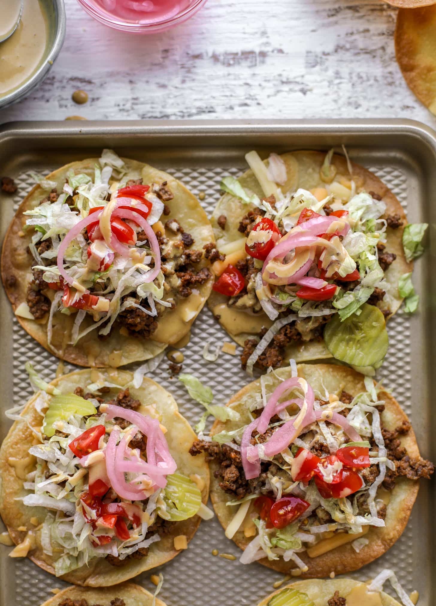 cheeseburger tostadas