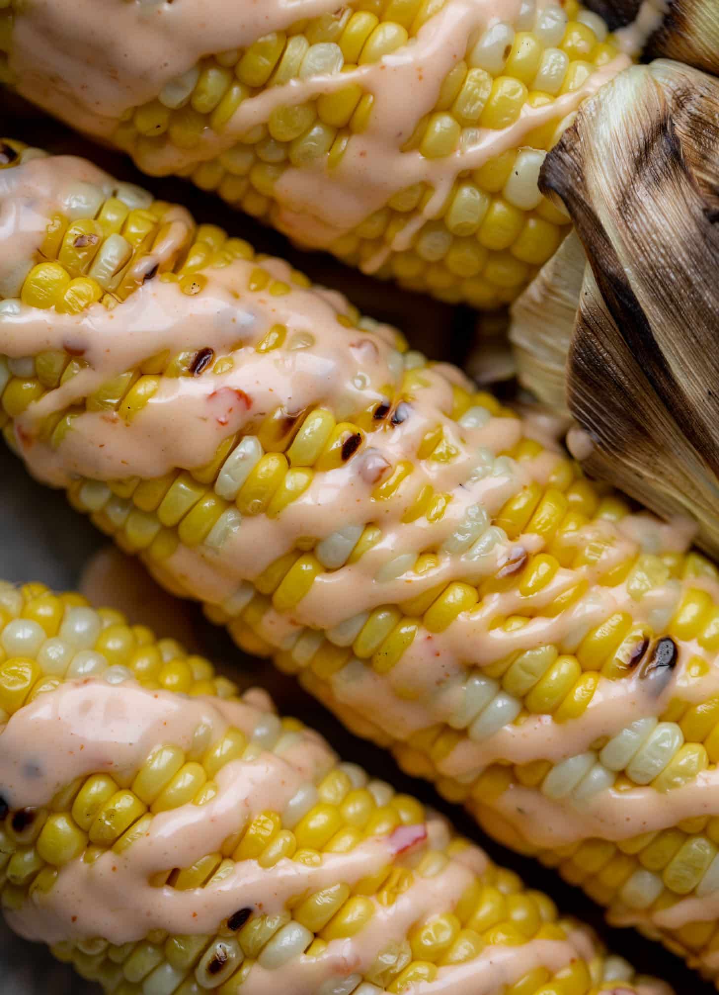 grilled corn with bang bang sauce