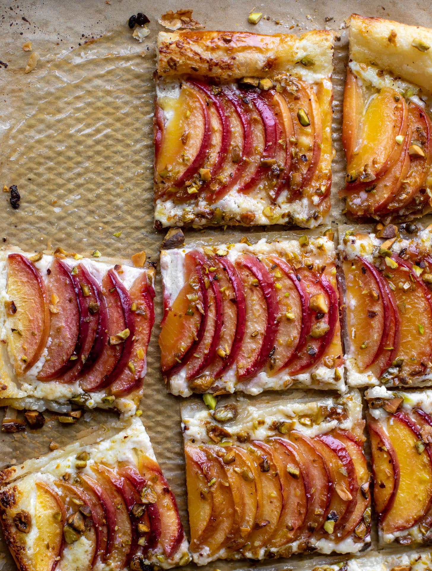 peach pistachio puff pastry