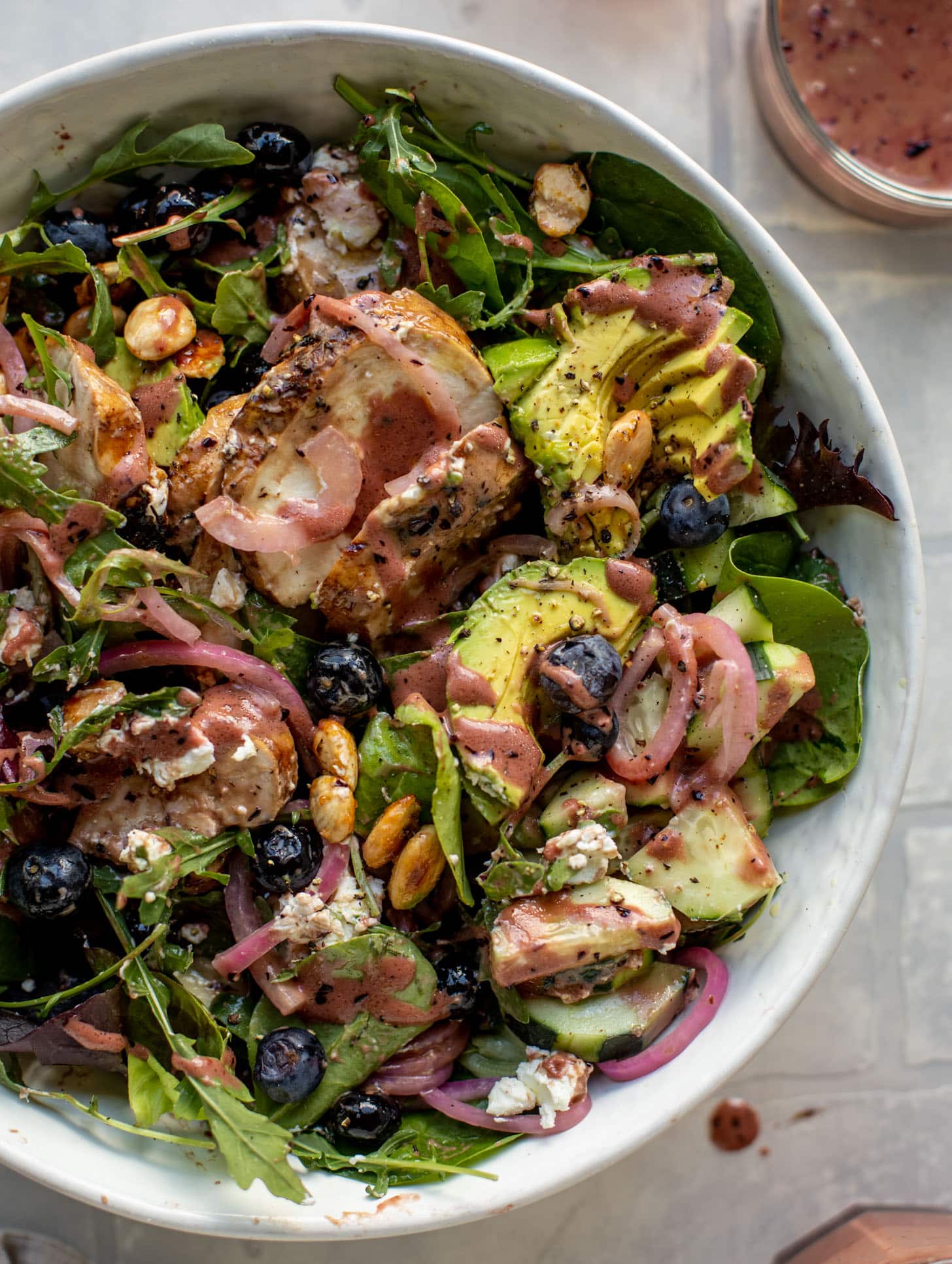 grilled chicken blueberry salad with blueberry vinaigrette