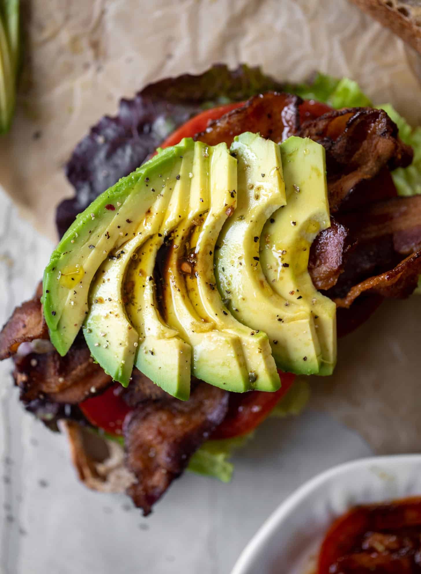 marinated tomato BLAT sandwiches
