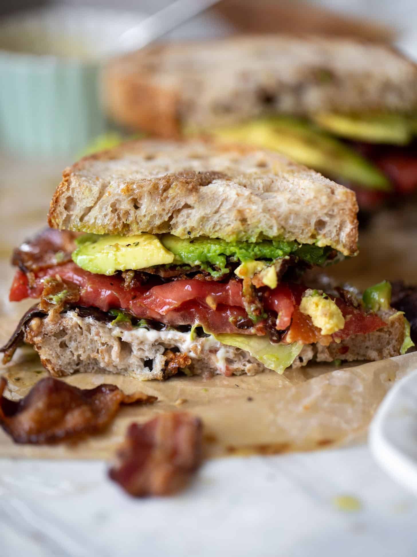 marinated tomato BLAT sandwiches