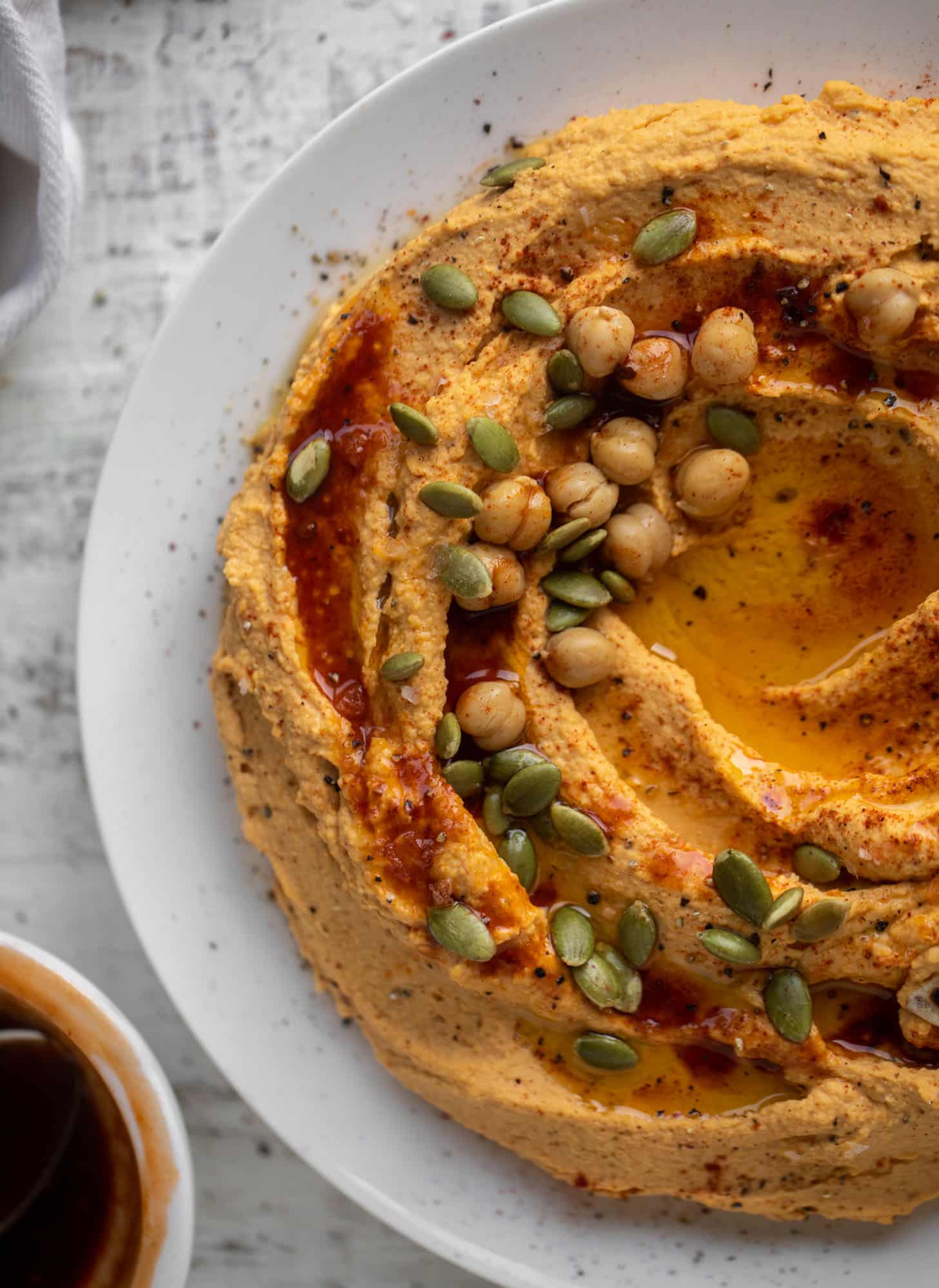 maple chipotle pumpkin hummus