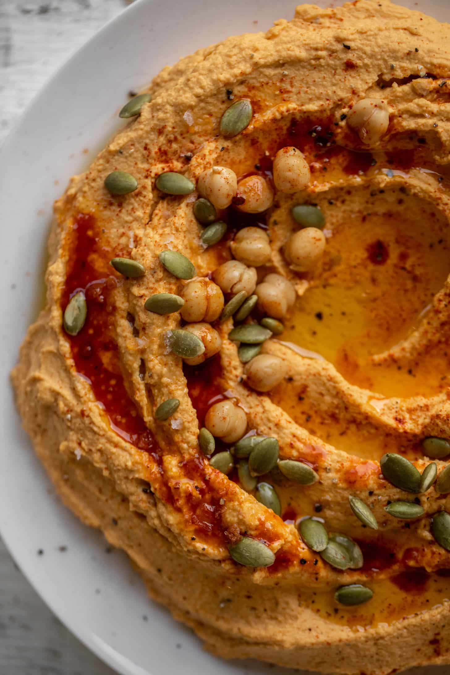 maple chipotle pumpkin hummus