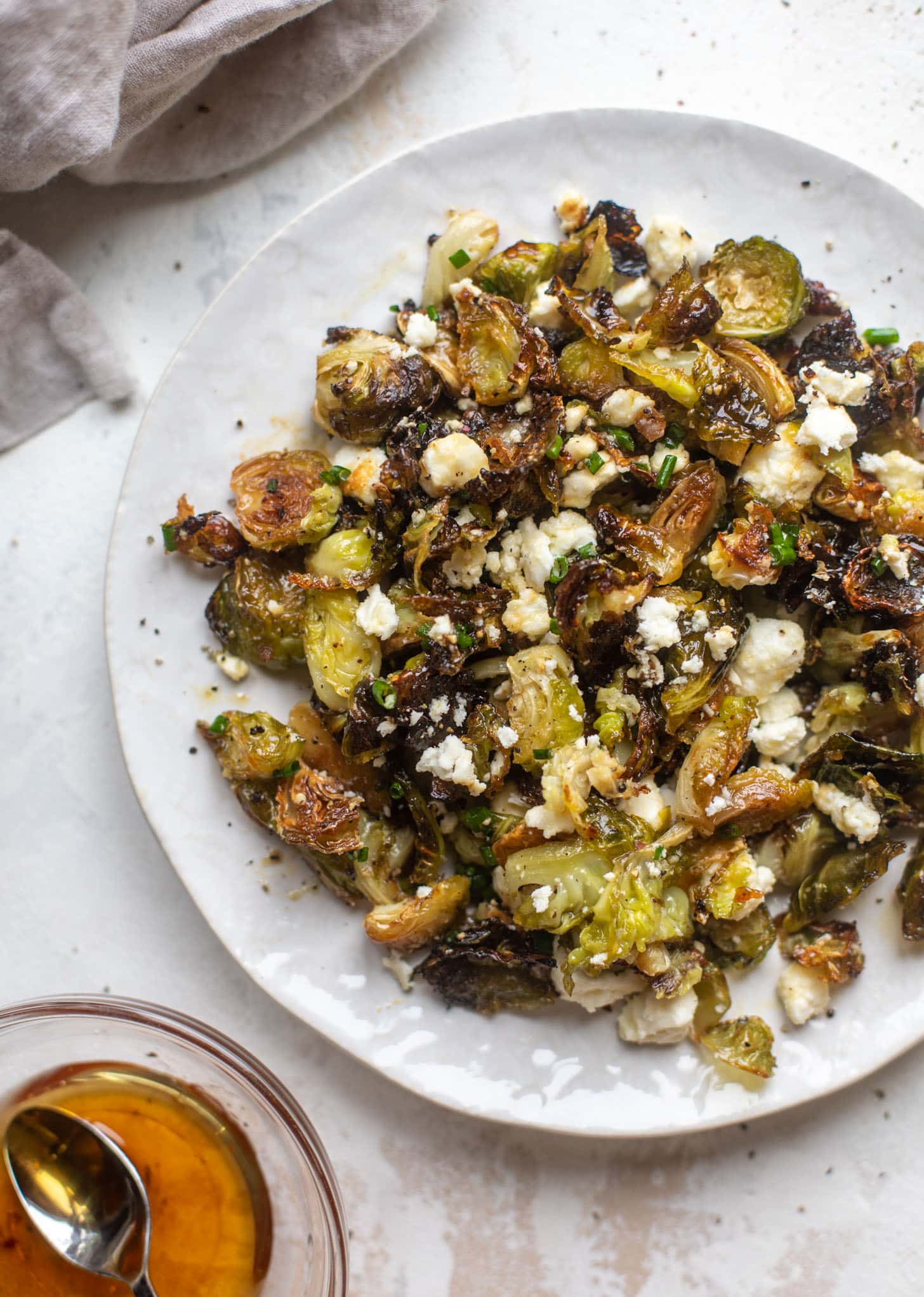 hot honey roasted brussels sprouts