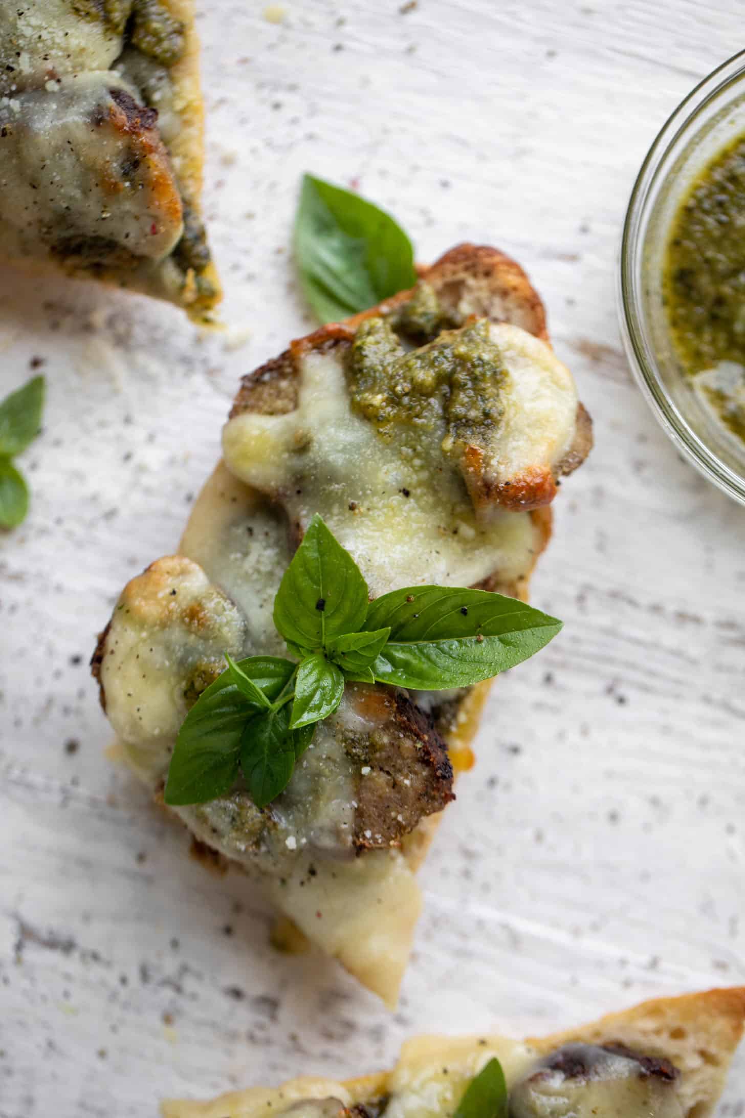 pesto meatball melts