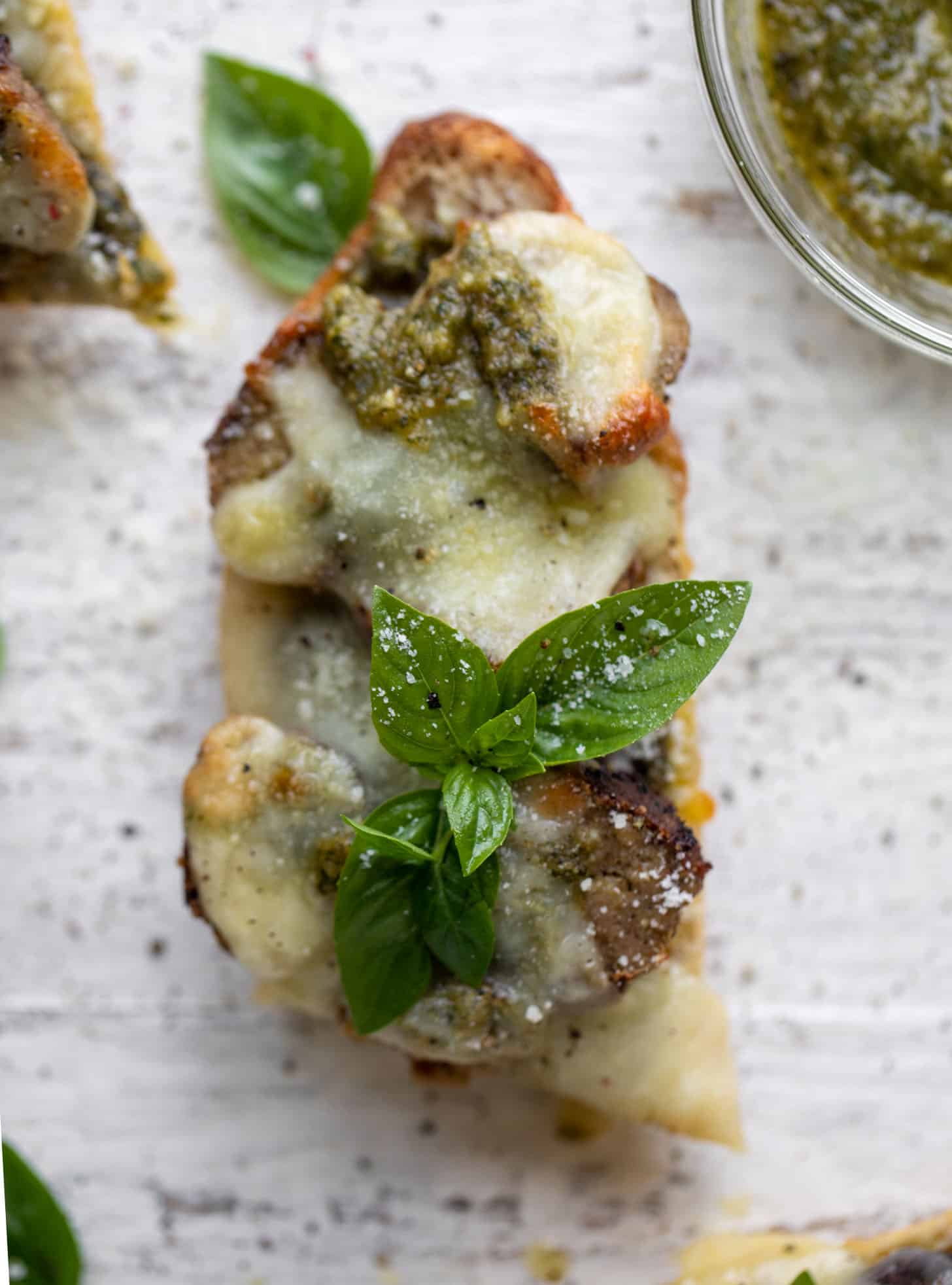 pesto meatball melts