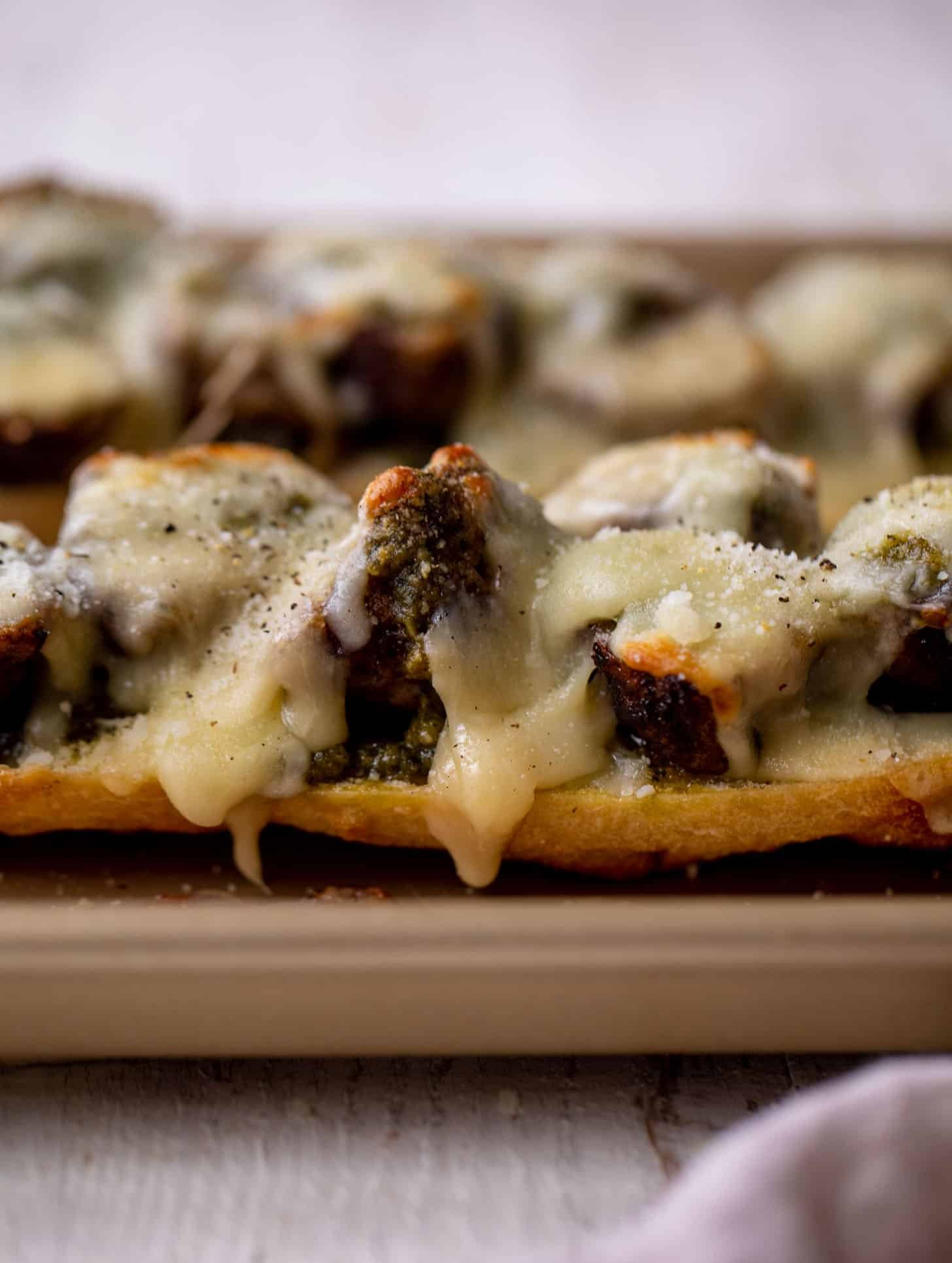 pesto meatball melts