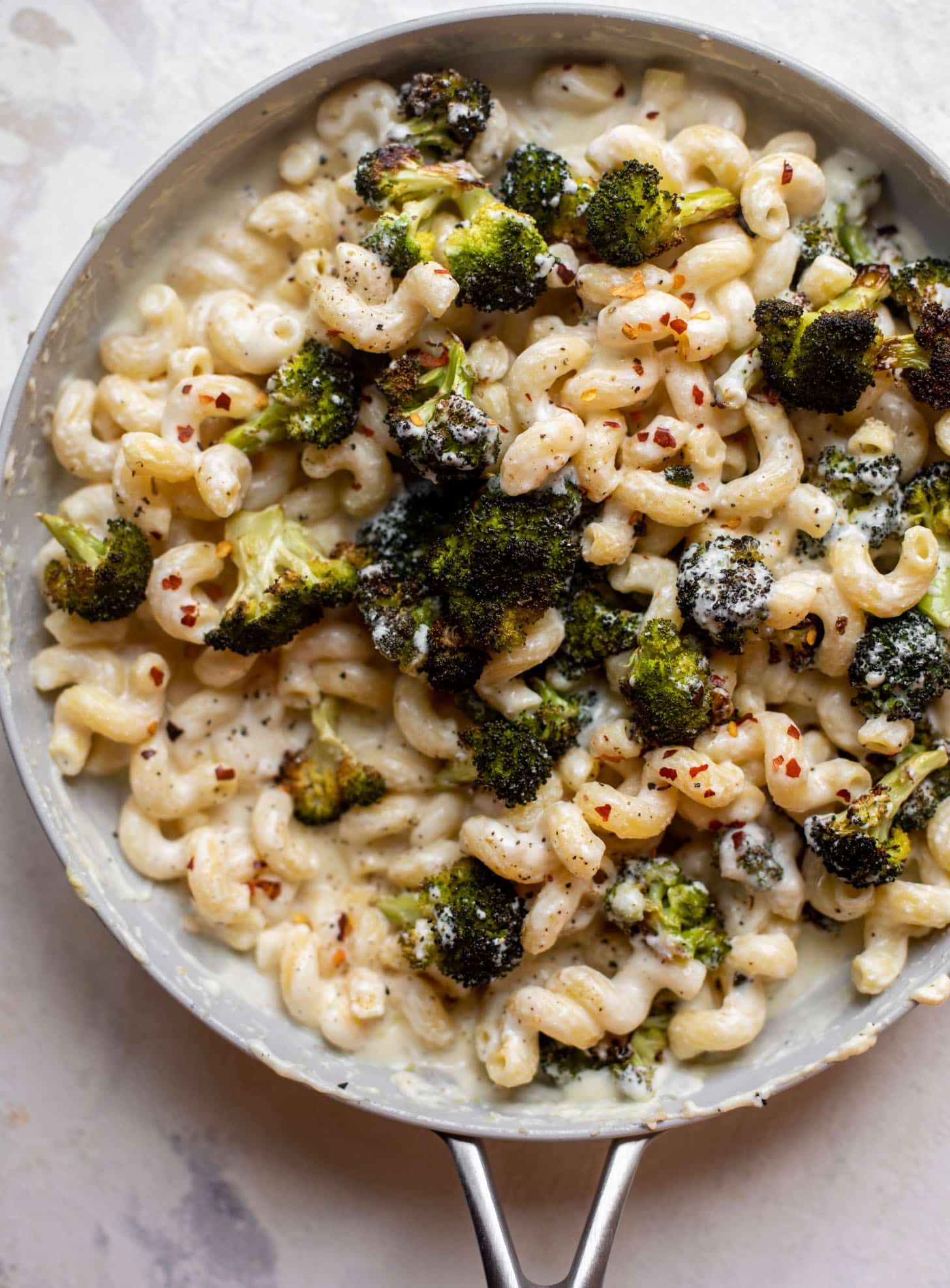 skillet ricotta pasta with roasted broccoli