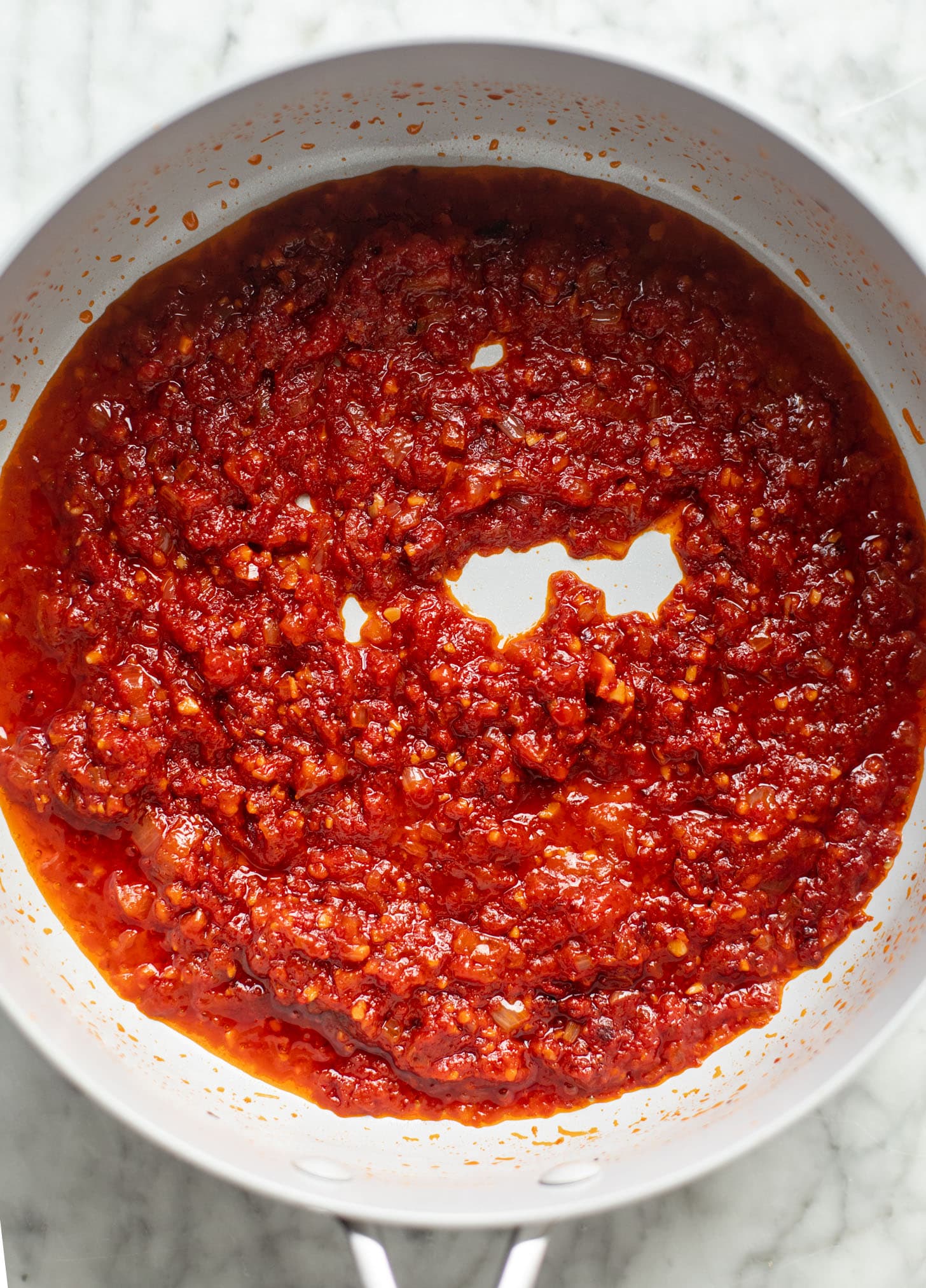 vodka sauce in a skillet