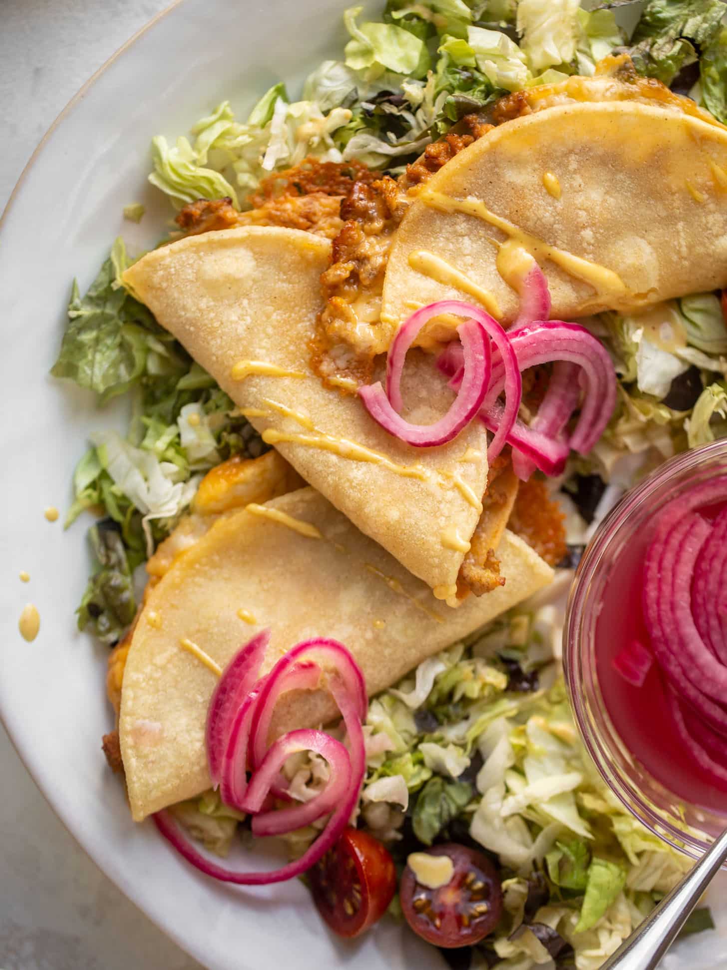 crispy baked cheeseburger tacos