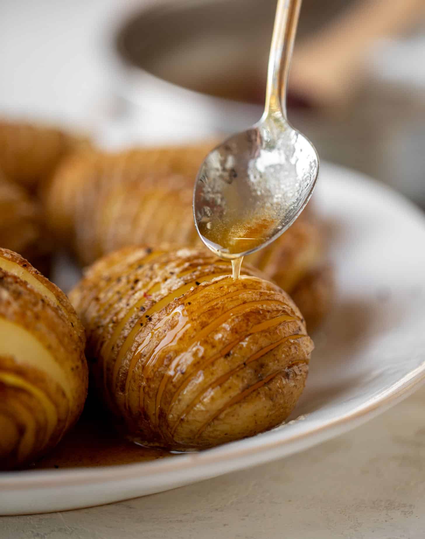 drizzling brown butter