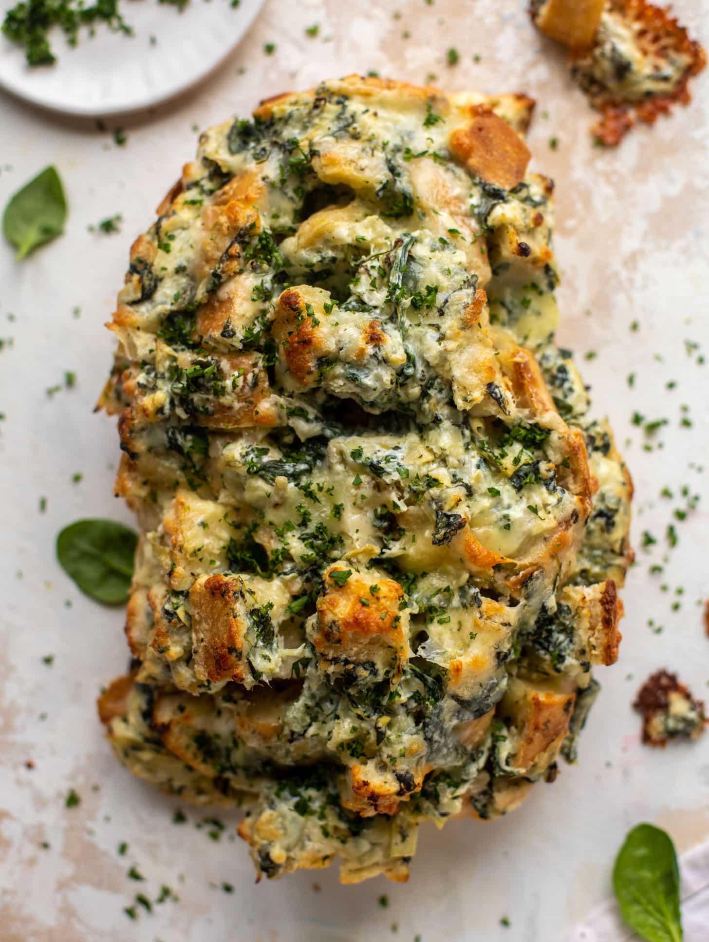 spinach artichoke pull apart bread