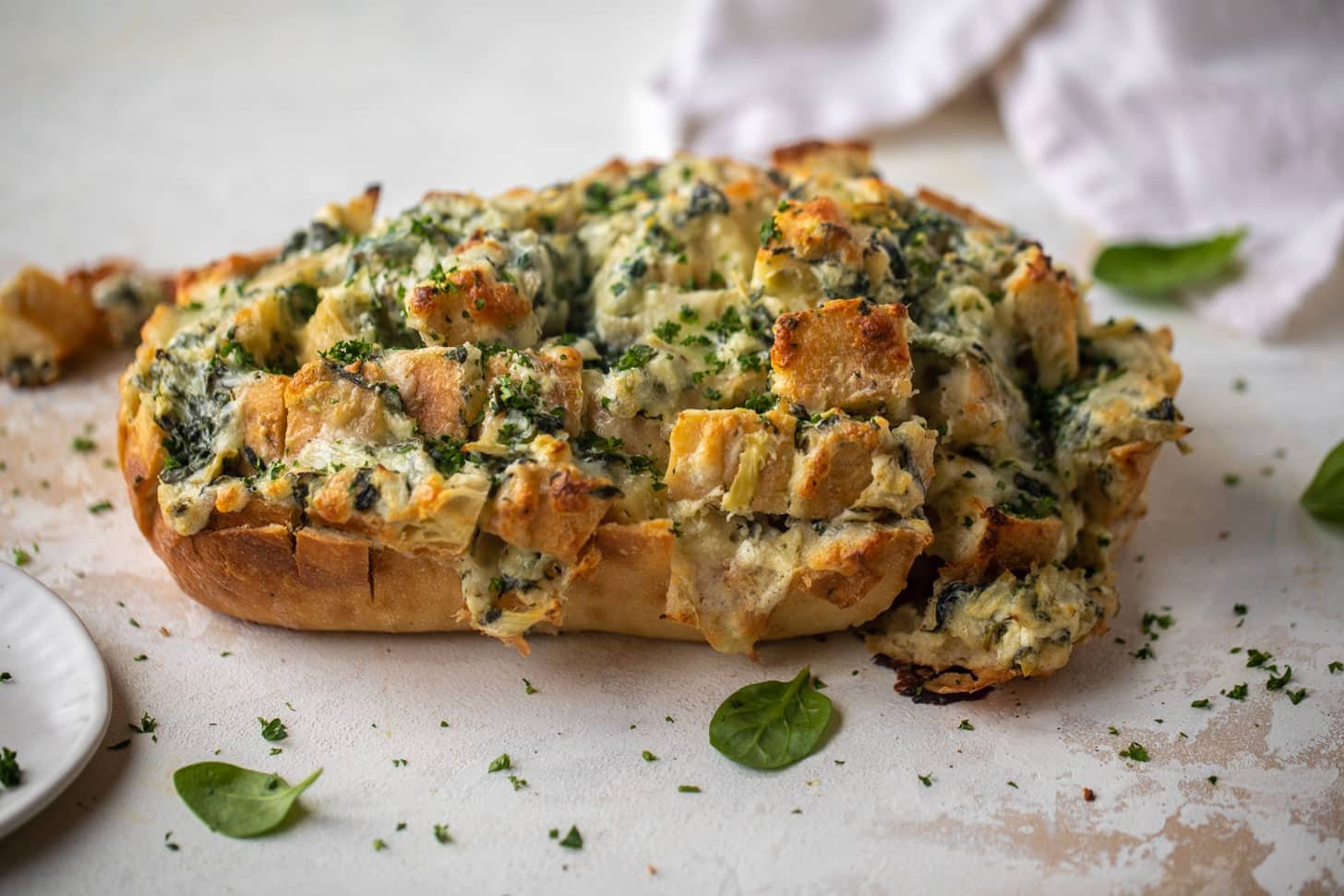 spinach artichoke pull apart bread