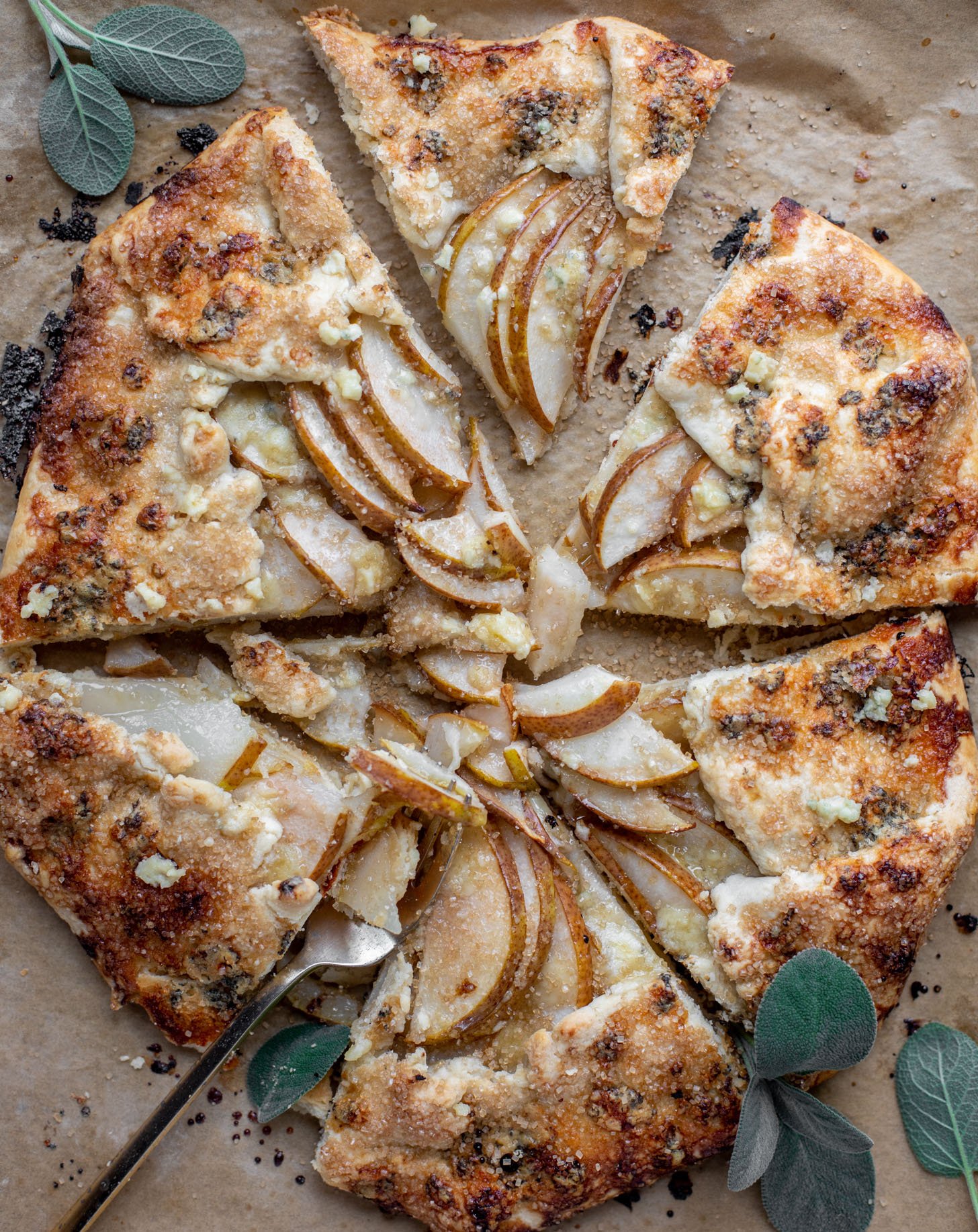 savory pear galette