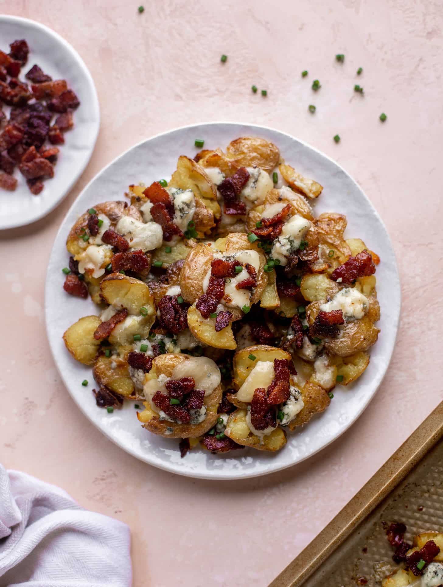 chipotle bacon blue cheese smashed potatoes
