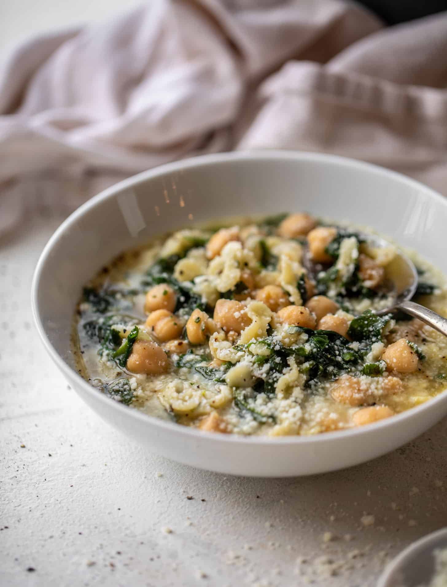 easy parmesan chickpea soup