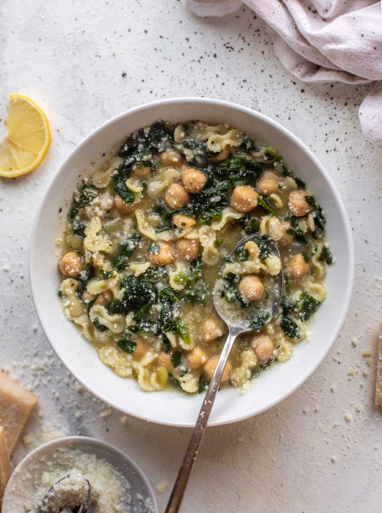 easy parmesan chickpea soup