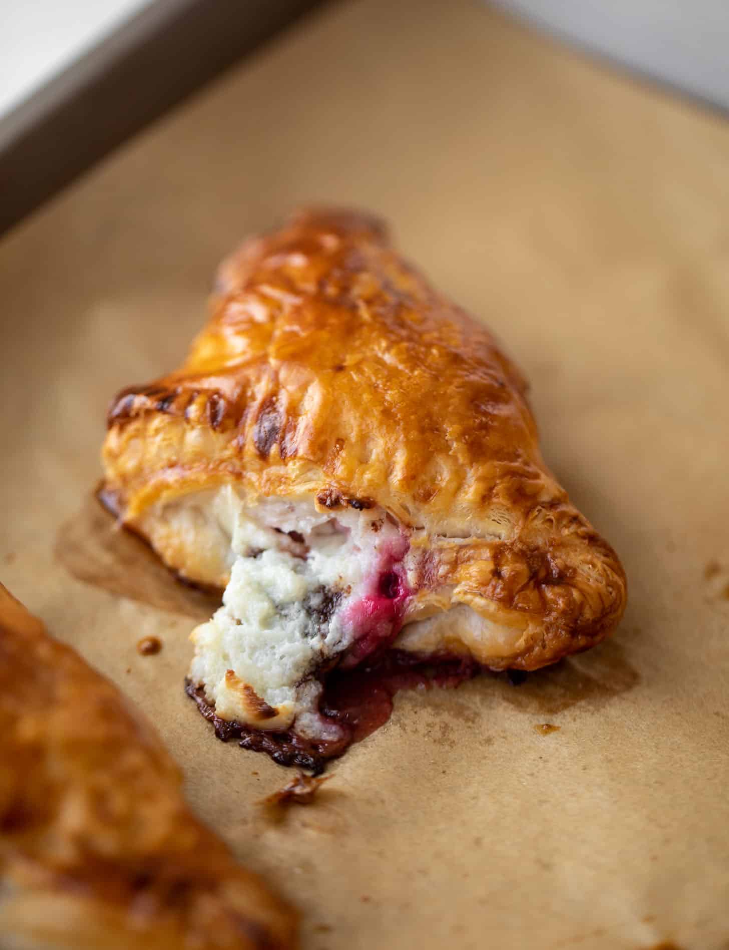chocolate raspberry cheesecake turnovers