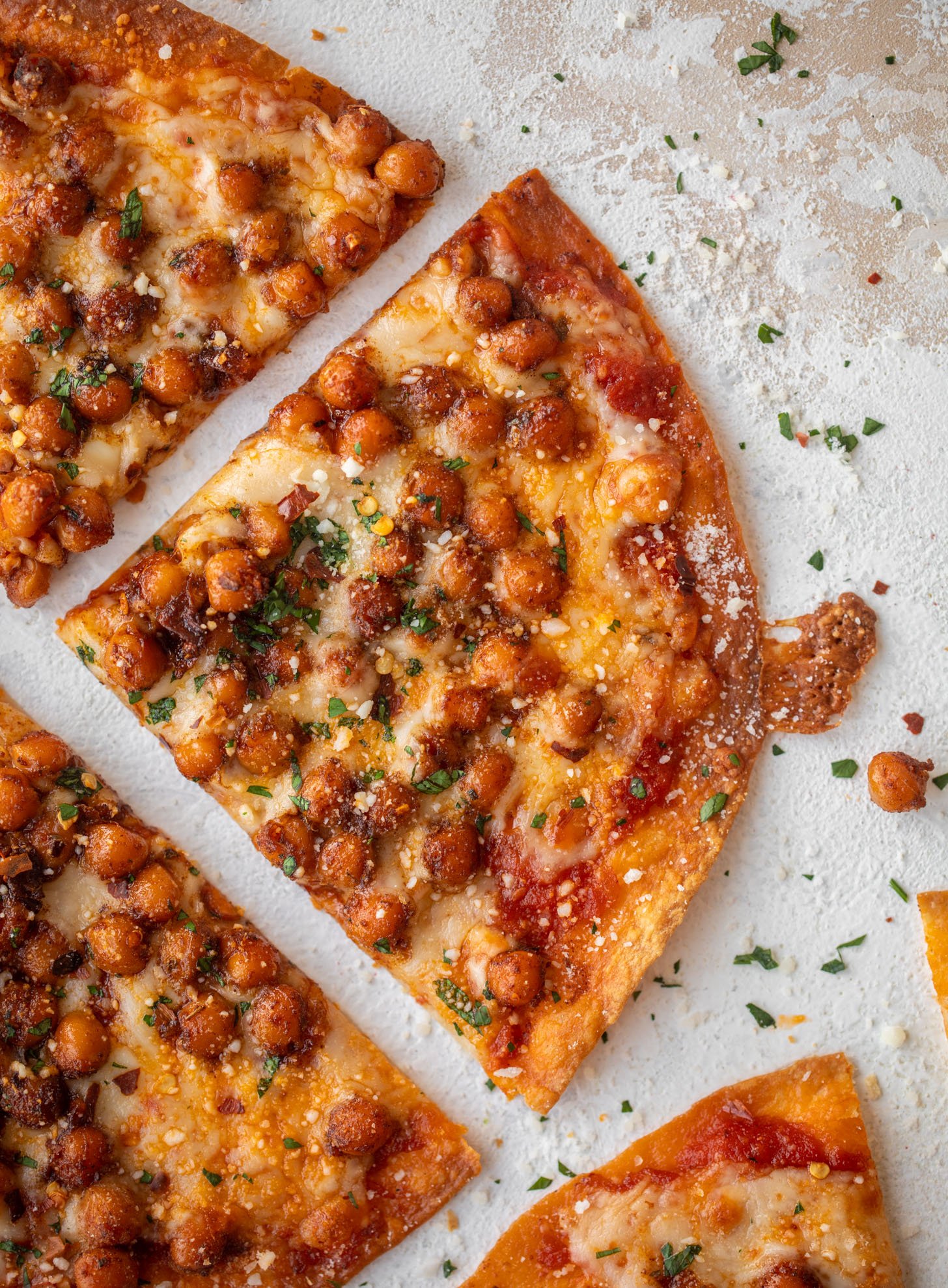 tortilla pizzas with pepperoni chickpeas