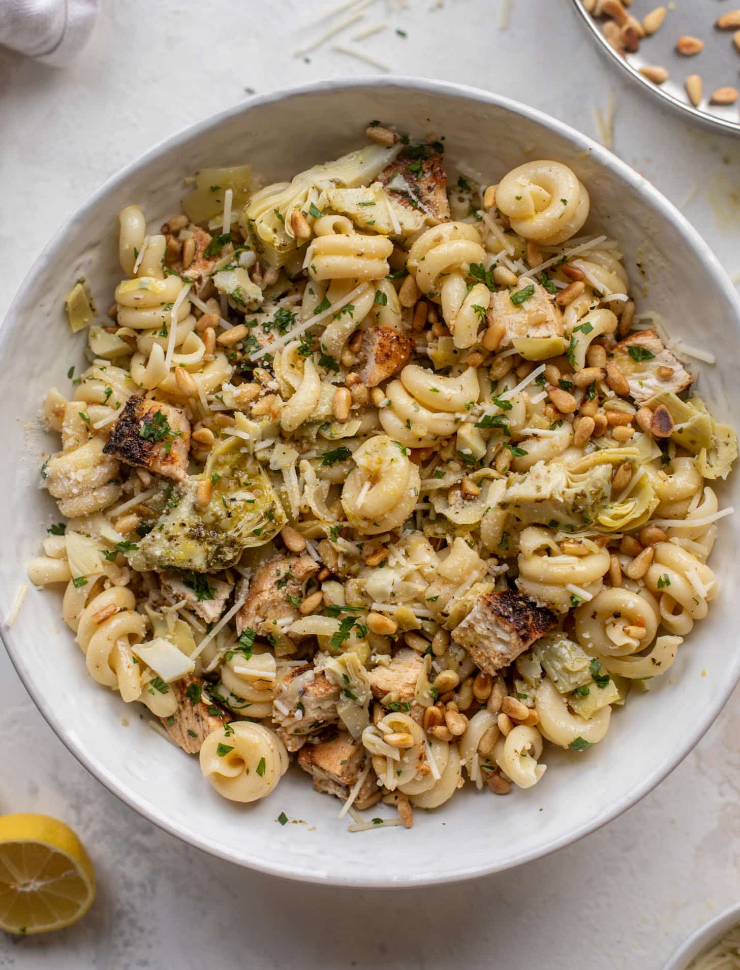 lemon chicken artichoke pasta salad