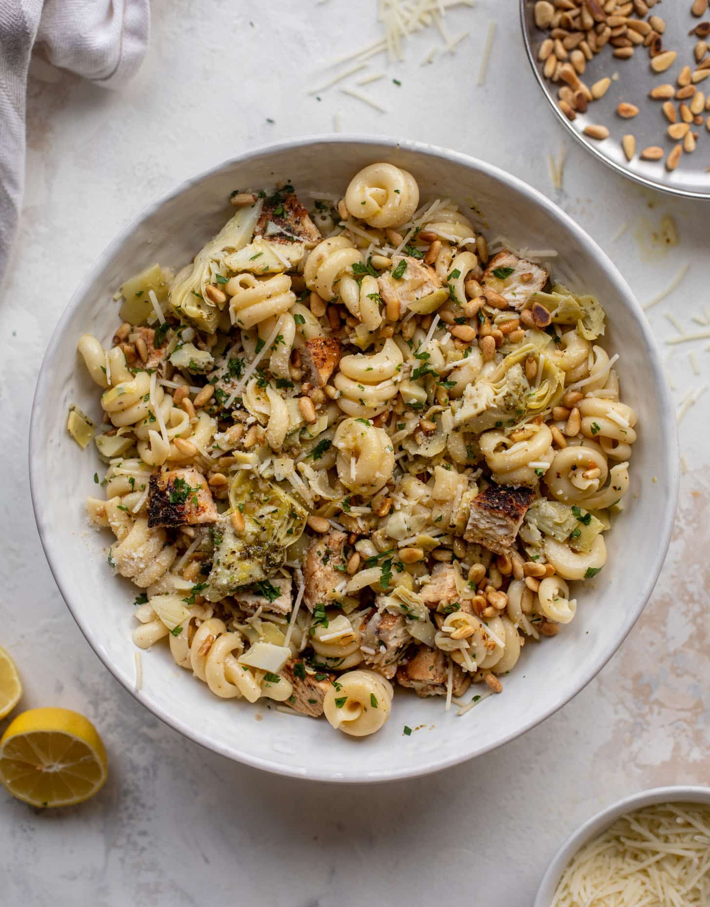 lemon chicken artichoke pasta salad