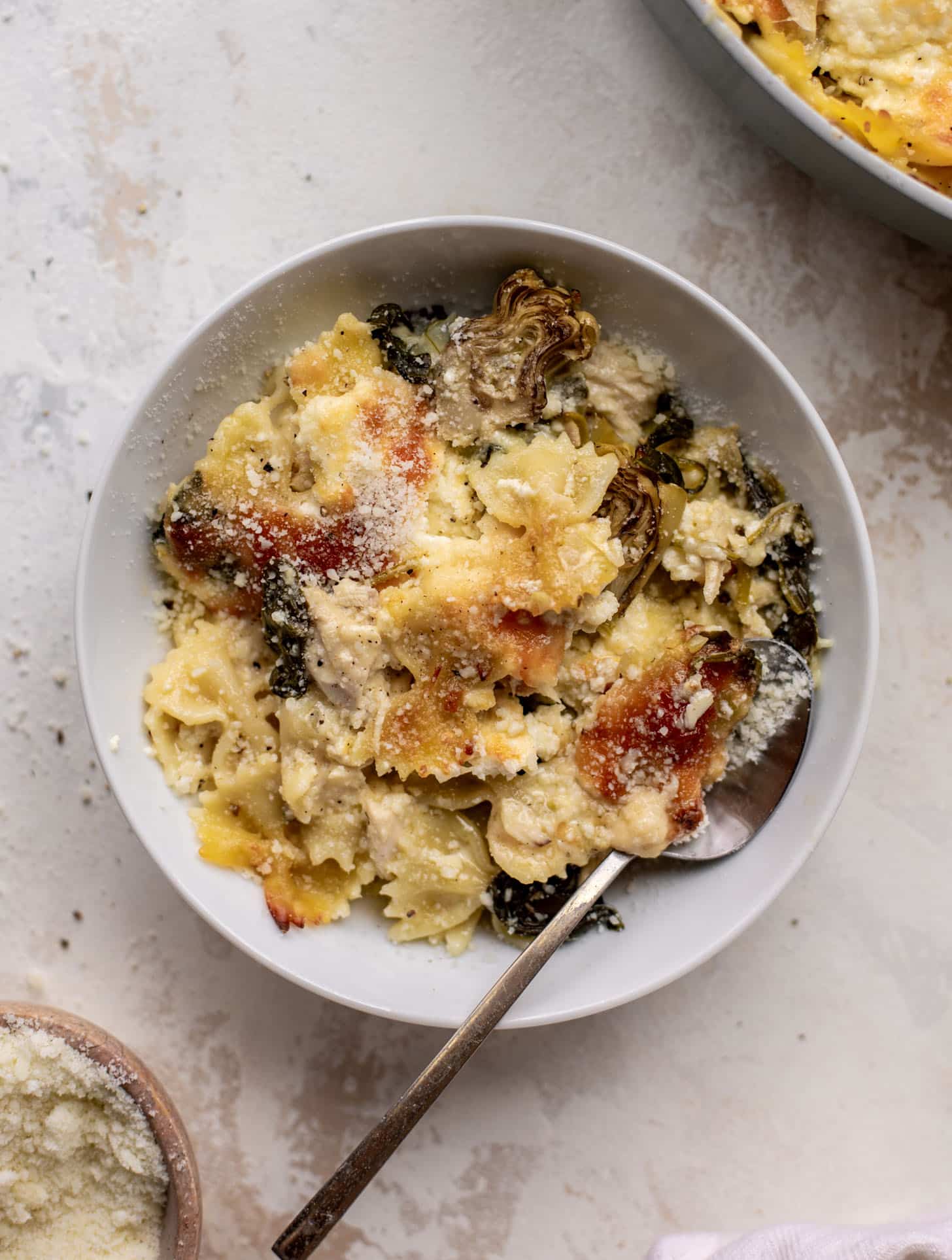 spinach artichoke chicken skillet lasagna