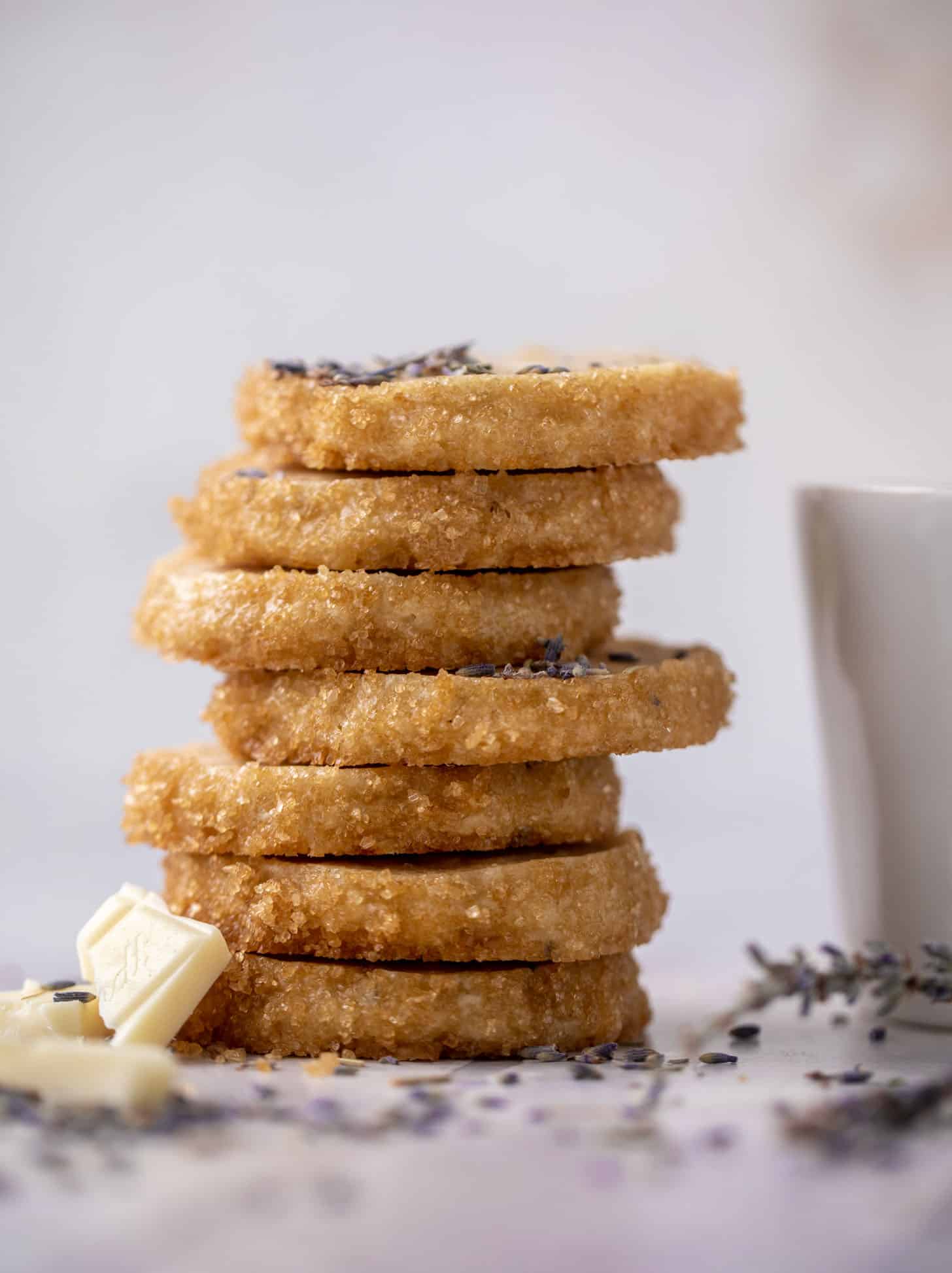 white chocolate lavender shortbread cookies