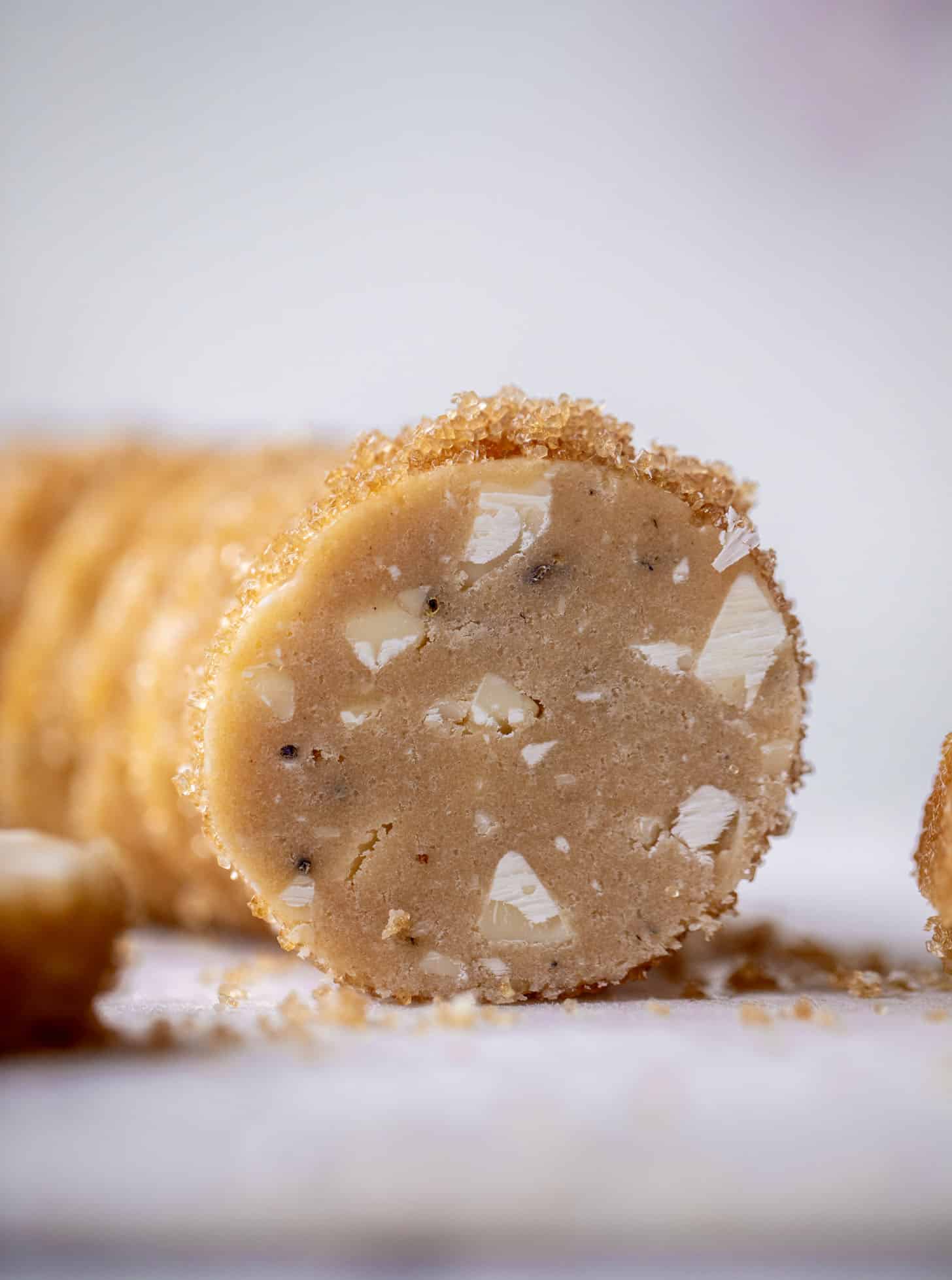 slice and bake white chocolate lavender shortbread cookies