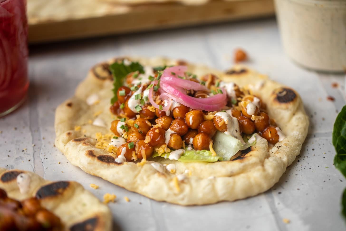 BBQ ranch chickpea pitas