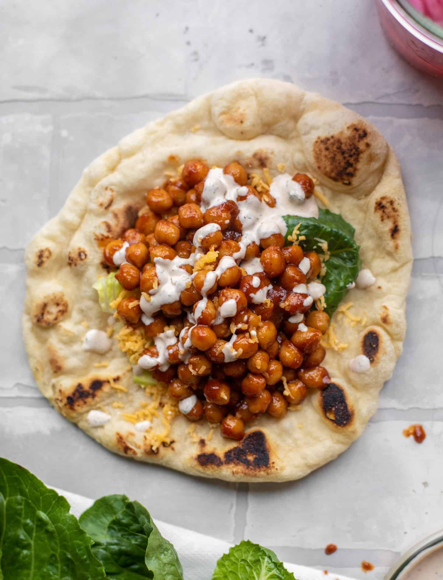 BBQ ranch chickpea pitas