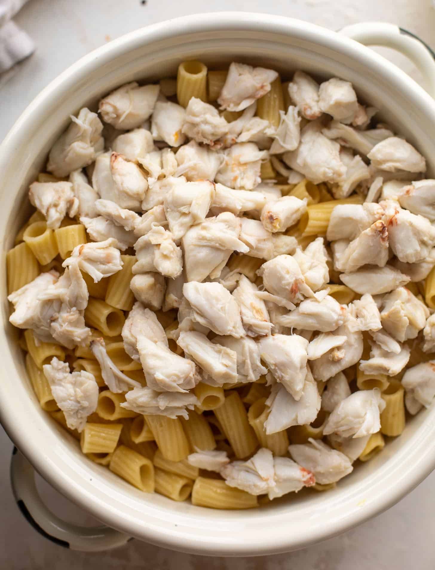 pasta with lump crab meat