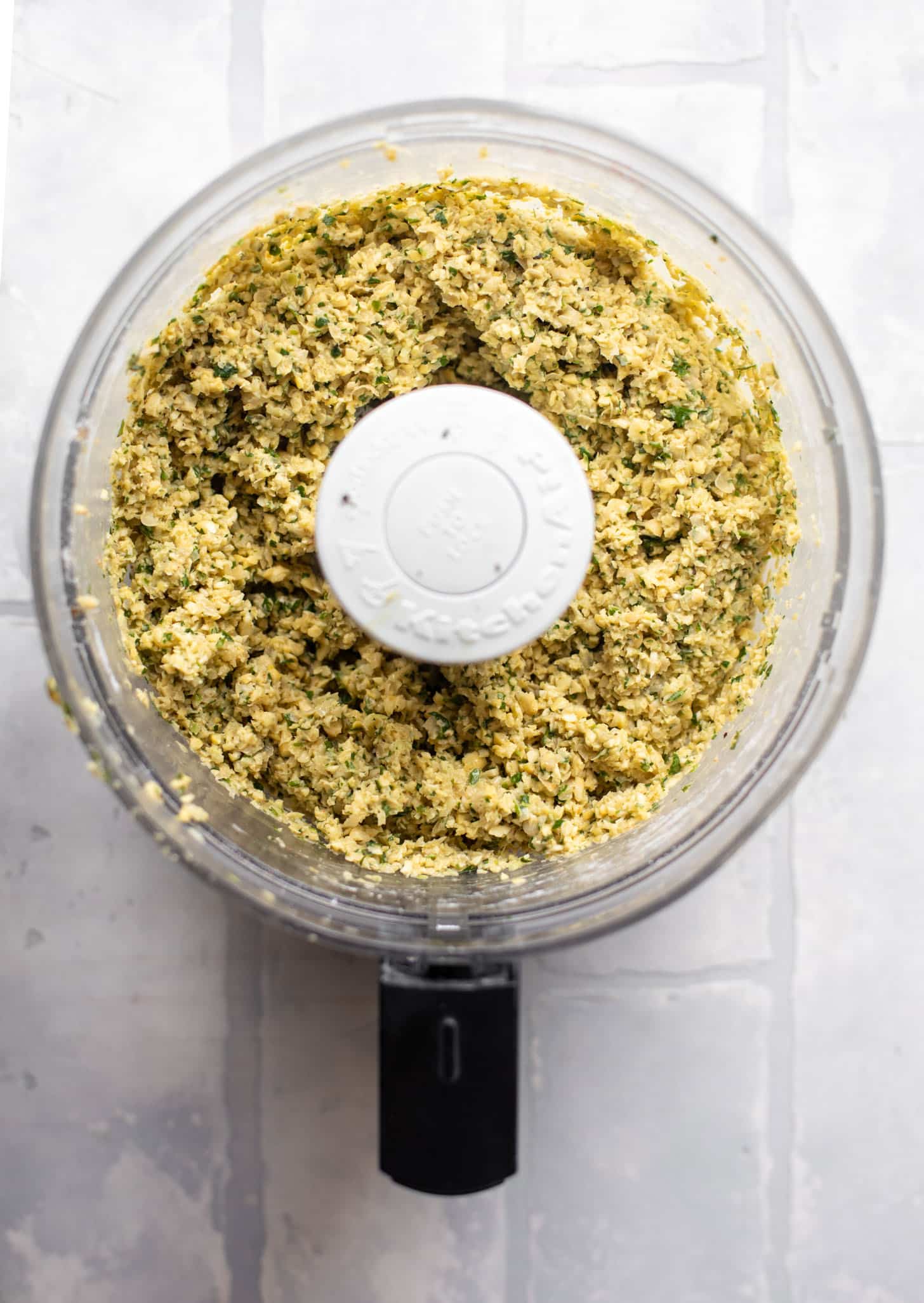falafel mixture in food processor