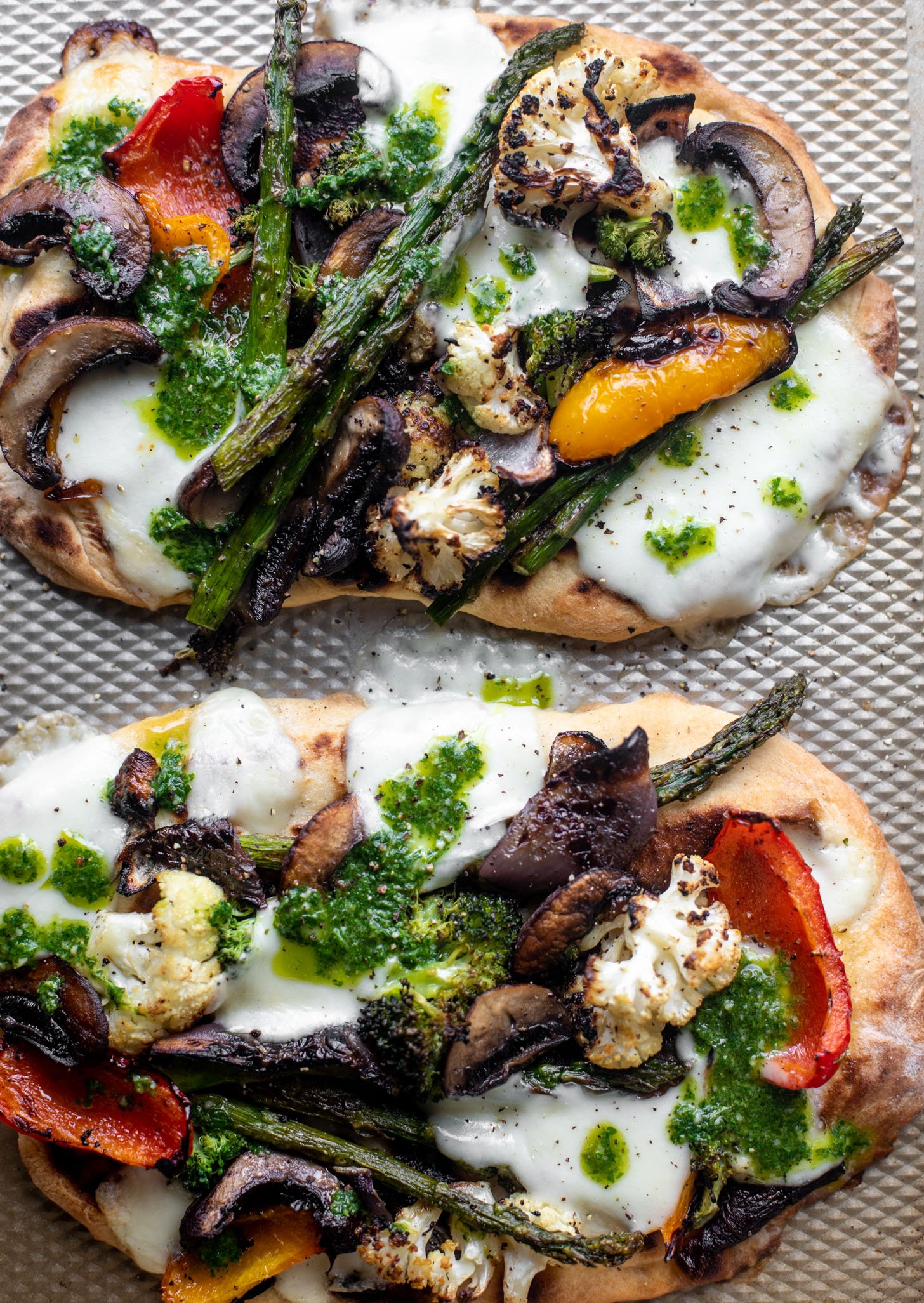 grilled naan pizza with chimichurri