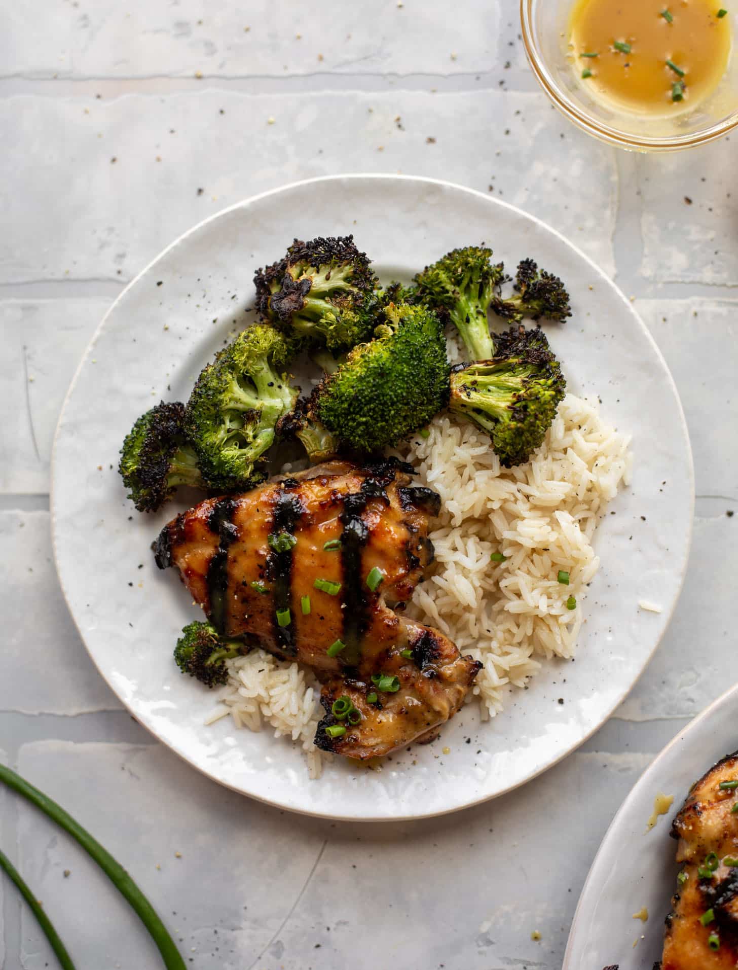 grilled honey mustard chicken with broccoli and rice